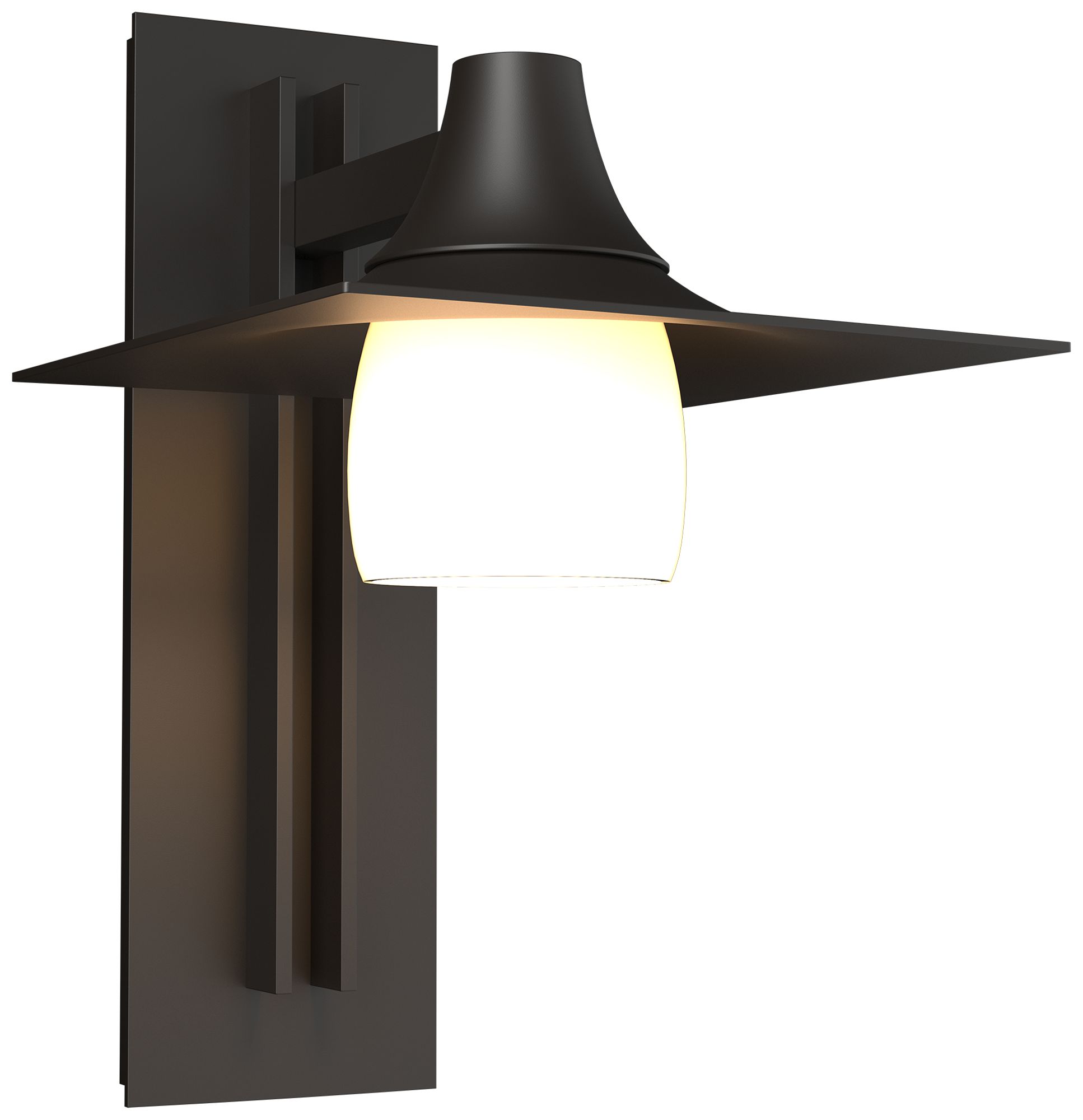 Hood Large Outdoor Sconce - Bronze Finish - Opal Glass