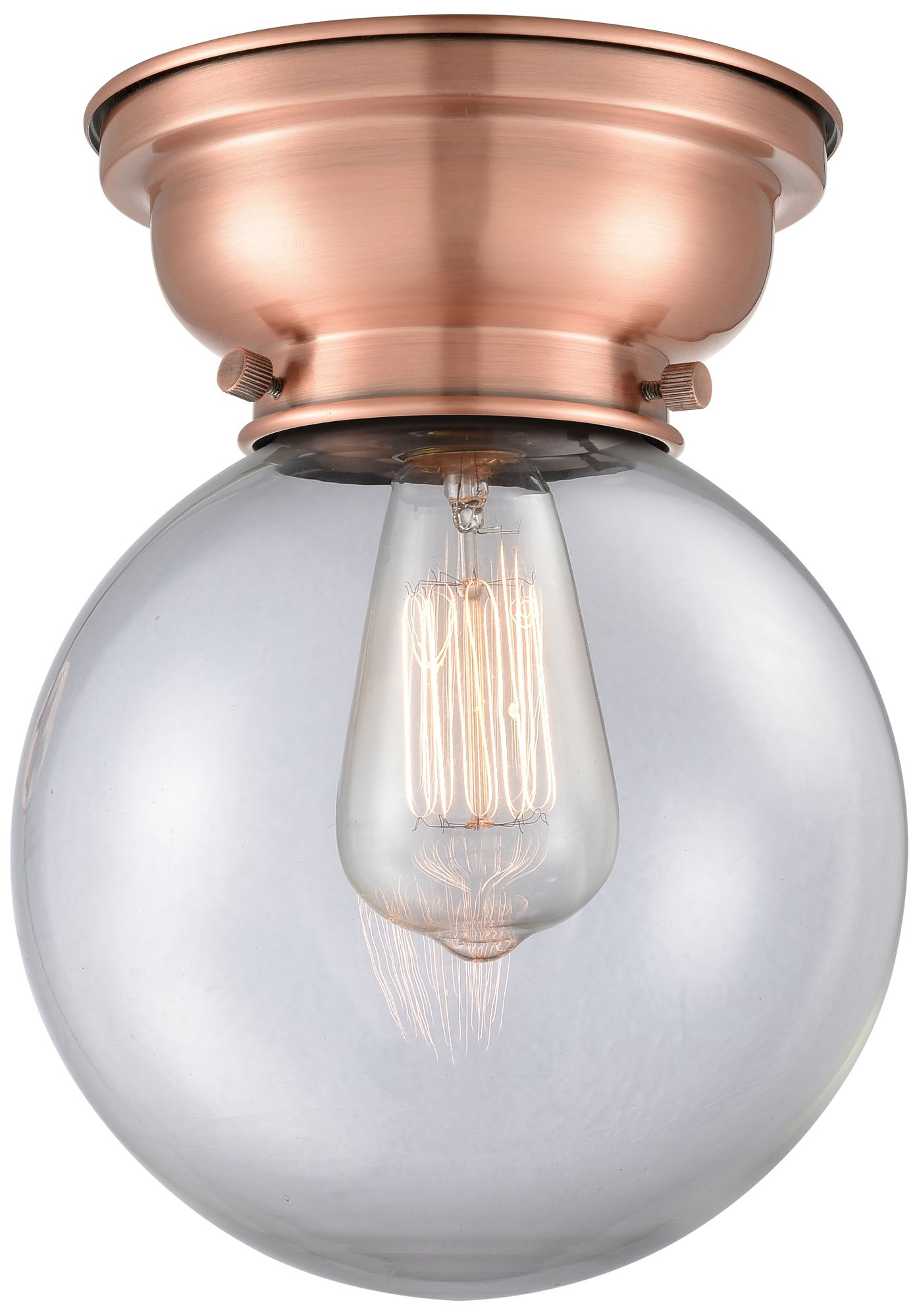 Aditi Beacon 8" LED Flush Mount - Antique Copper - Clear Shade