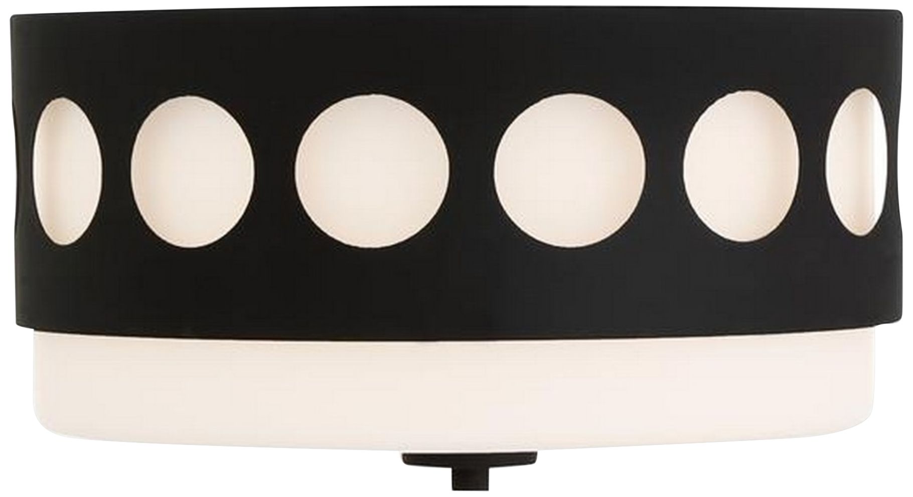 Crystorama Kirby 13 1/4" Wide Black Forged Ceiling Light