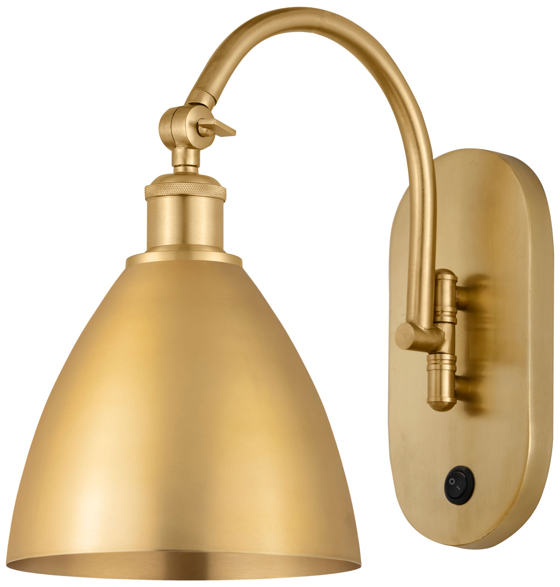 Ballston Metal Bristol 8" Incandescent Sconce - Gold Finish - Gold Sha