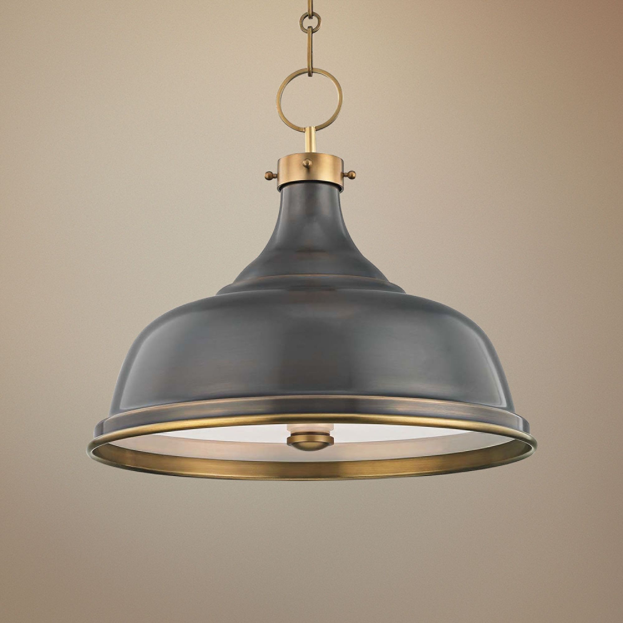 Metal No.1 18" Wide Antique Distressed Bronze Pendant Light