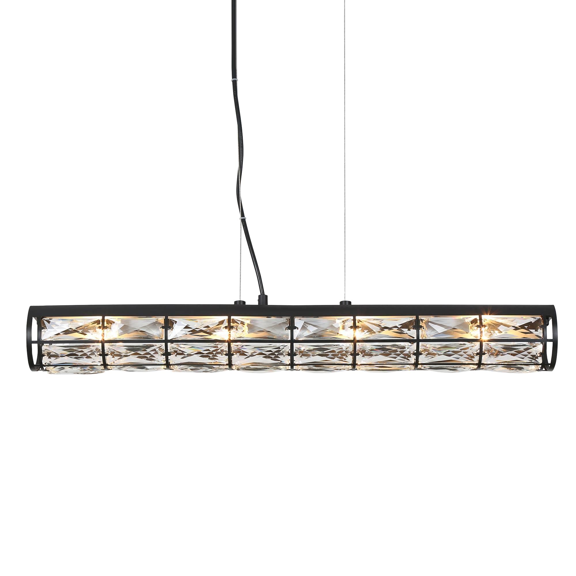 Polia 27" Wide Black Metal 4-Light Island Chandelier