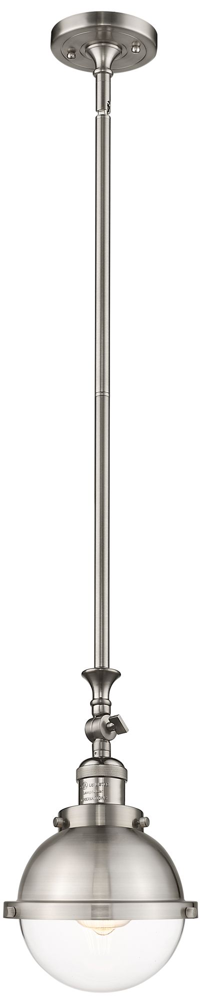 Hampden 6" 7" Mini Pendant - Satin Nickel - Clear Glass - Satin N