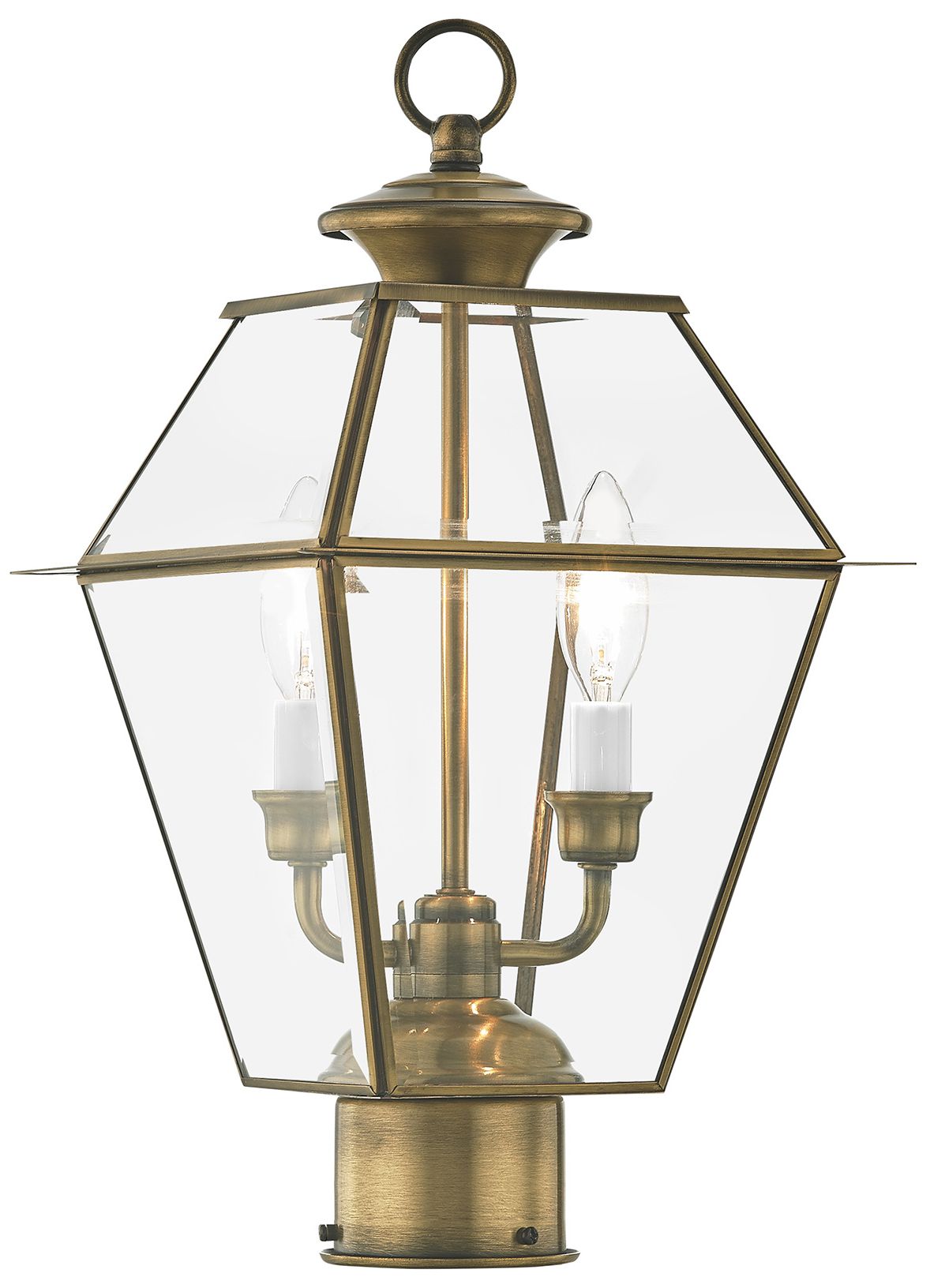 Westover 16.5-in H Antique Brass Post Light