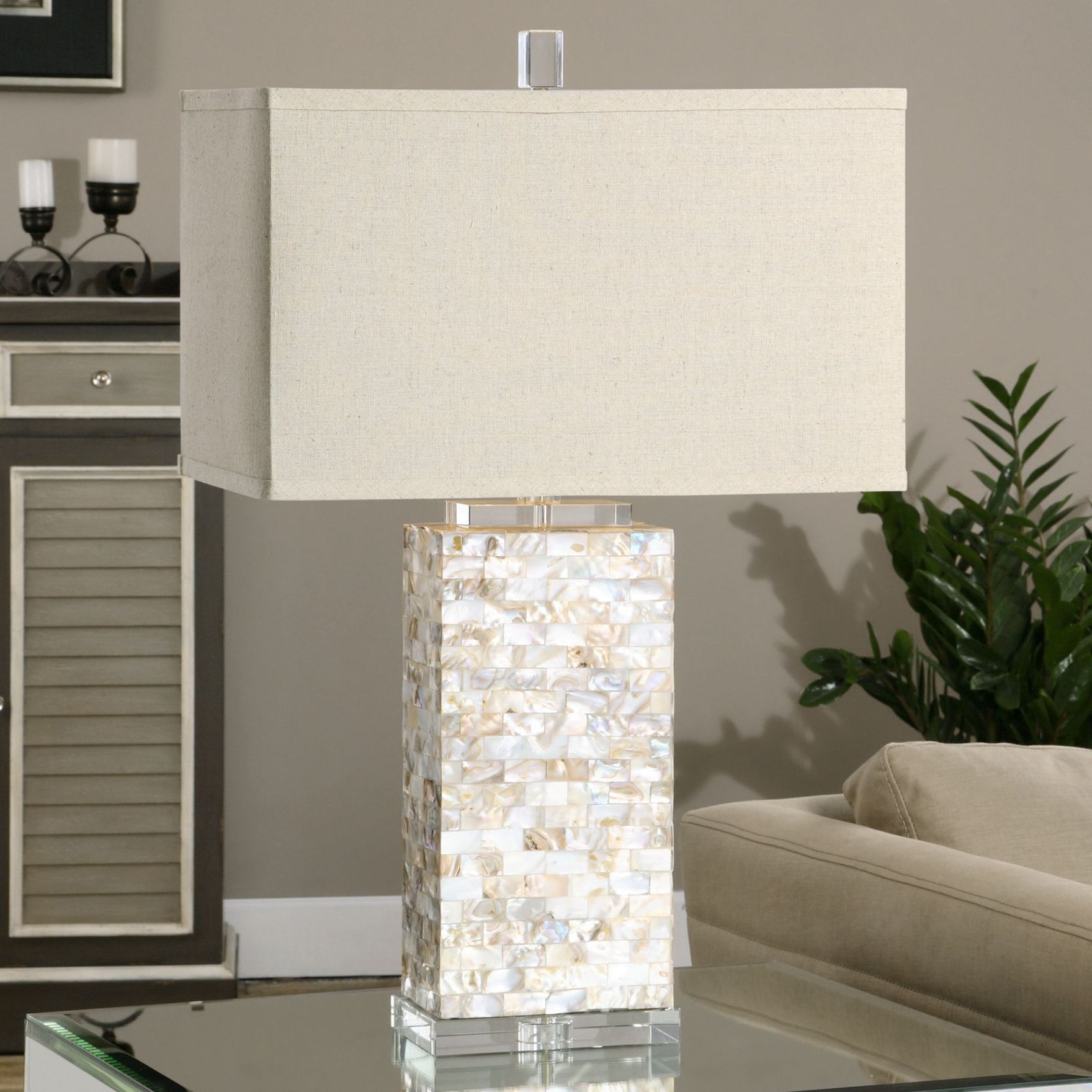 Uttermost Aden 29.5-in High Capiz Shell Table Lamp