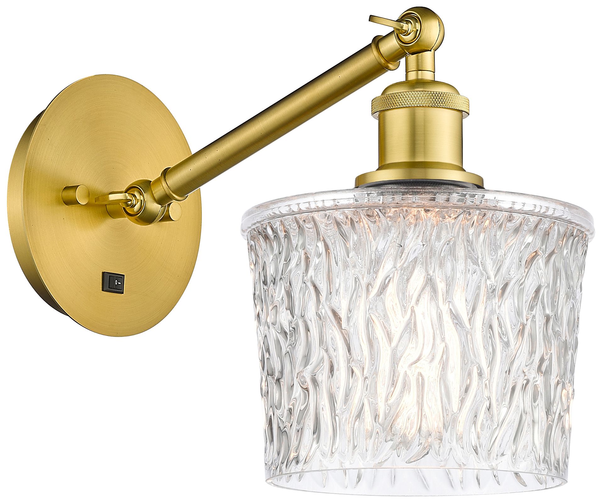 Ballston Niagra 7" Incandescent Sconce - Gold Finish - Clear Shade