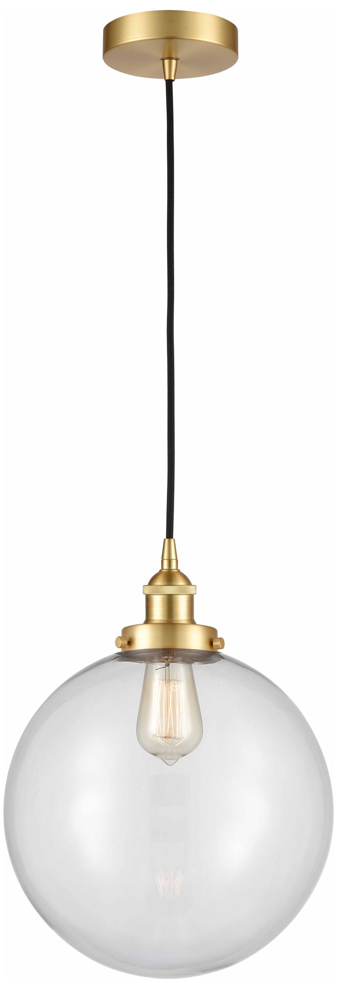 Beacon 12" Satin Gold Mini Pendant w/ Clear Shade