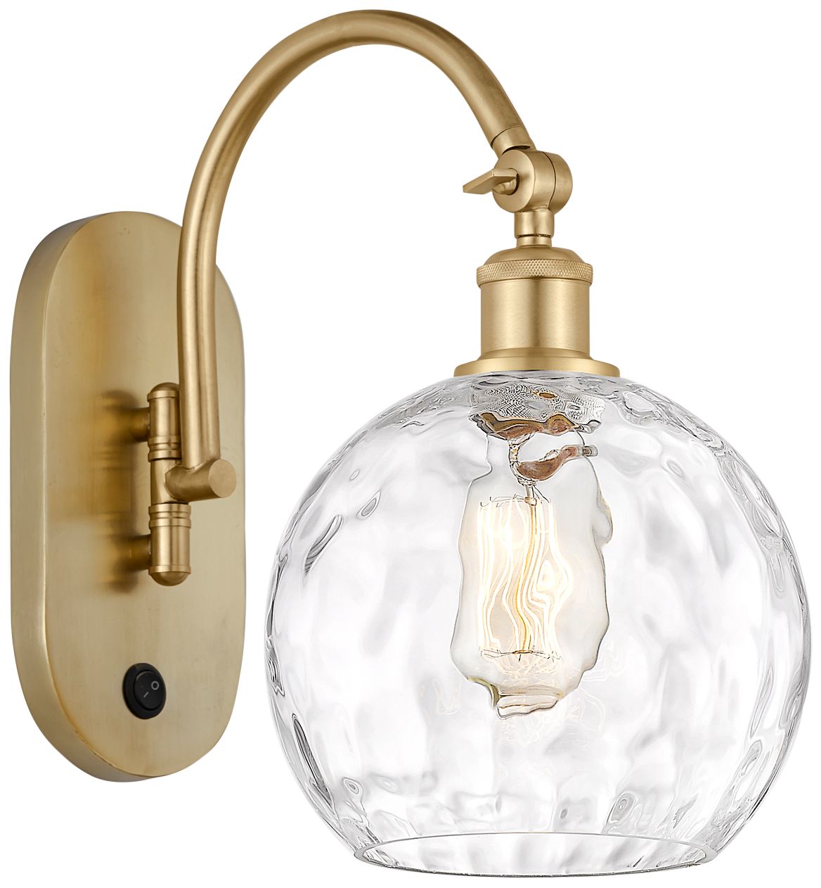 Athens Water Glass 13 3/4" High Satin Gold Wall Sconce