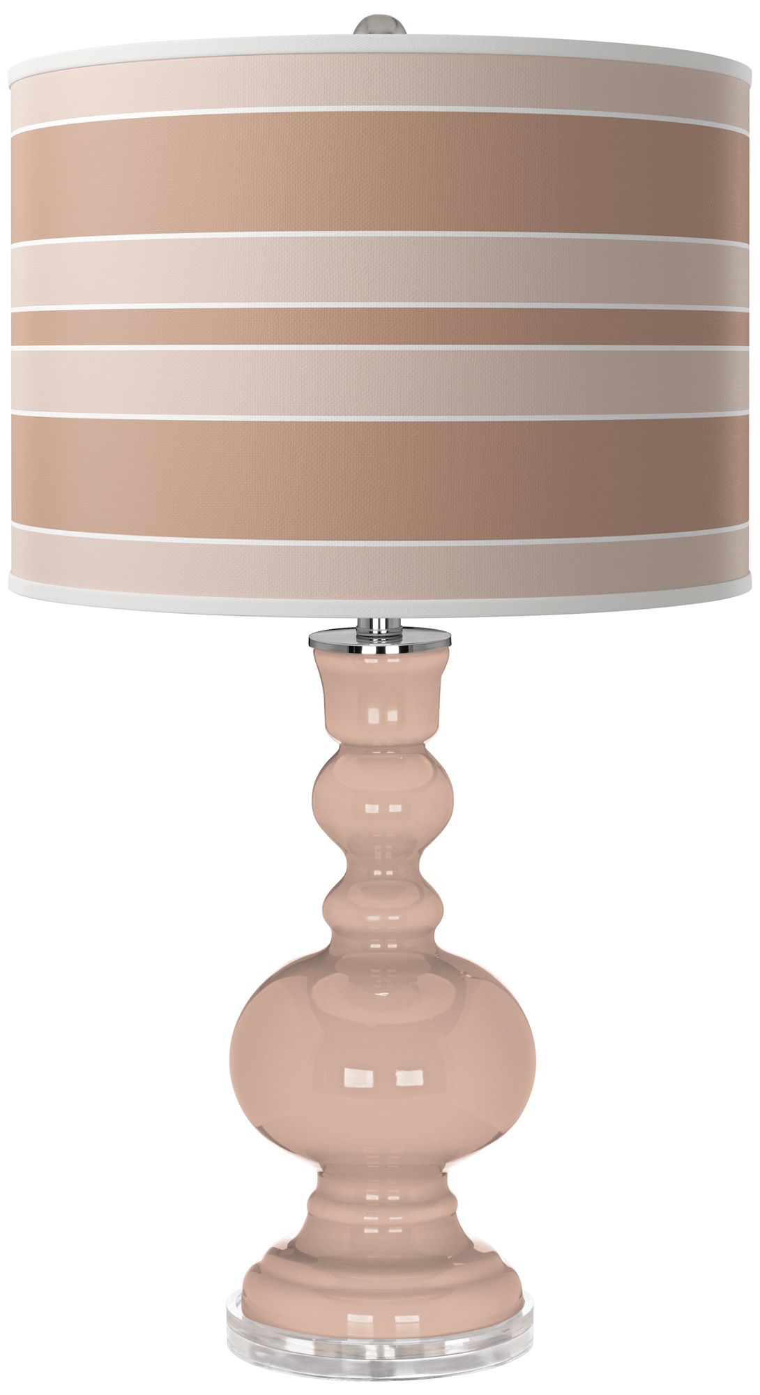 Italian Coral Bold Stripe Apothecary Table Lamp