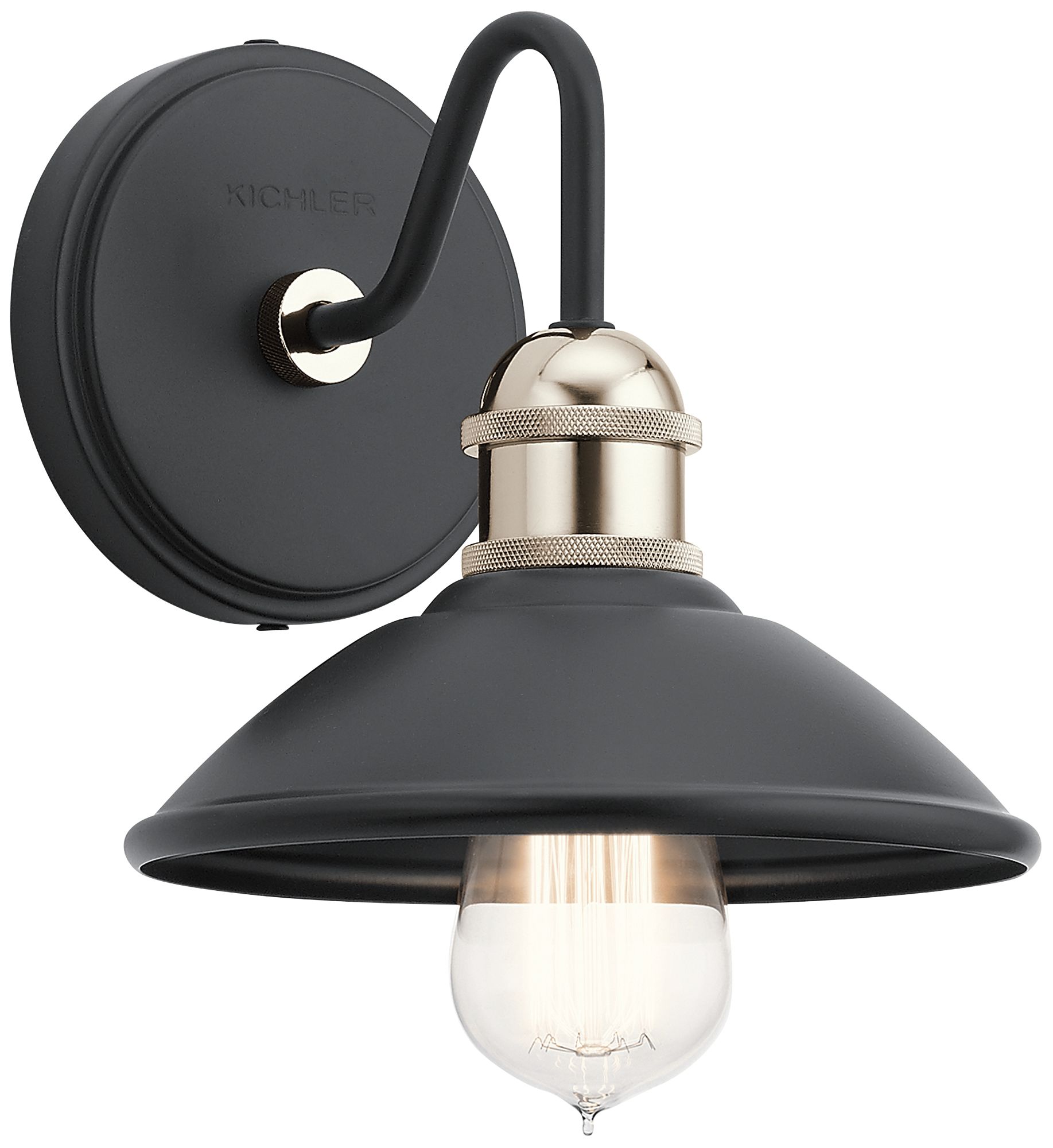 Kichler Clyde 7.5" High Black Finish Industrial Wall Sconce Light