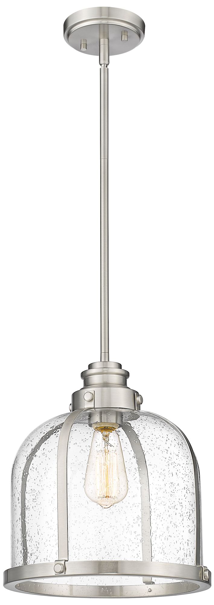 Z-Lite 1 Light Pendant in Brushed Nickel Finish