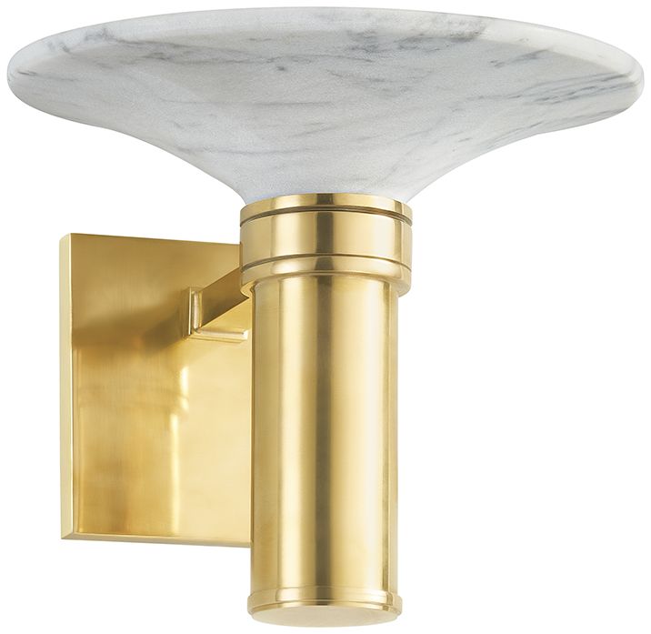 Hudson Valley Brann 9.5" Wide Aged Brass 1 Light Wall Sconce