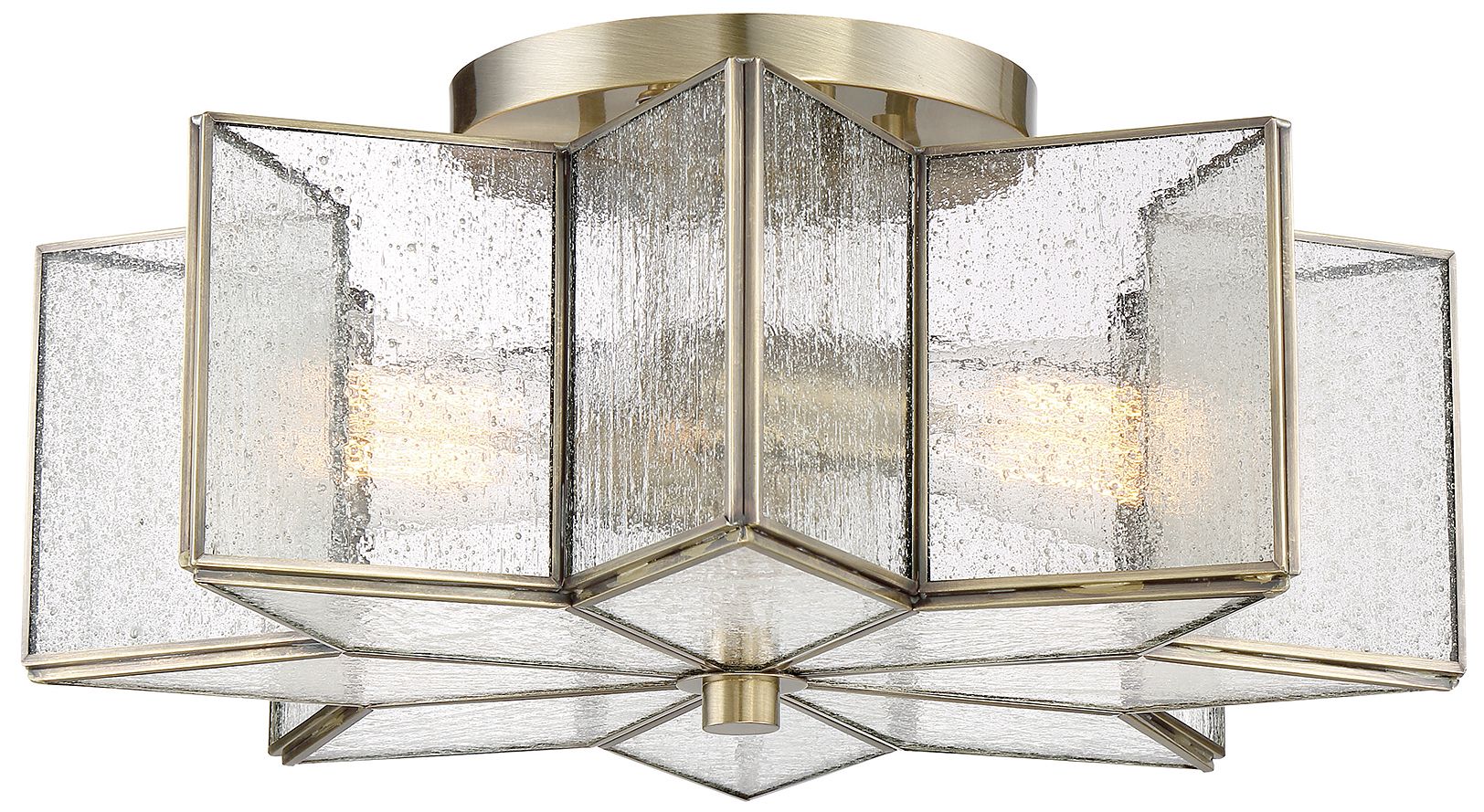 Savoy House Meridian 16" Wide Natural Brass 2-Light Ceiling Light