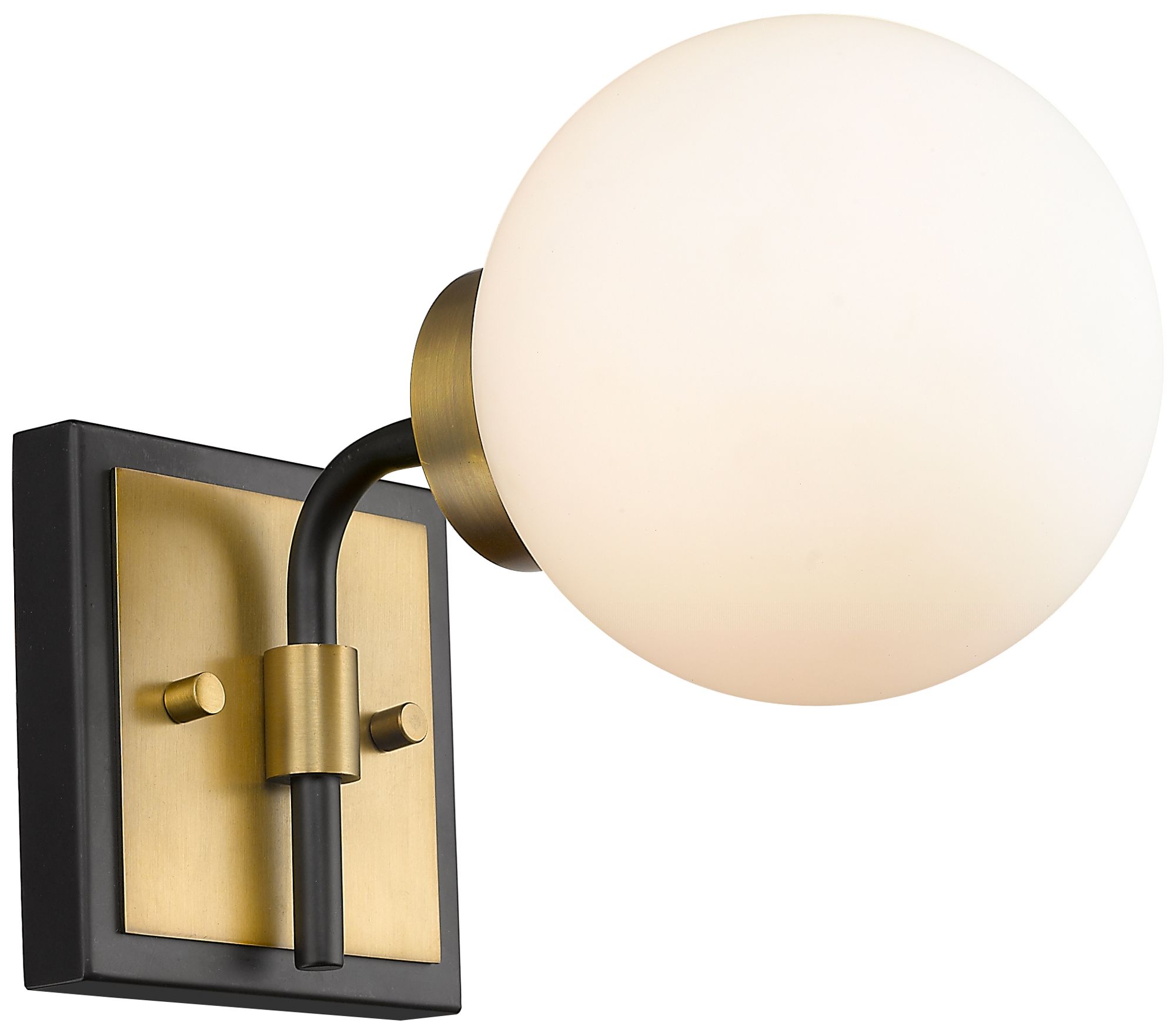 Z-Lite Parsons 1 Light Wall Sconce in Matte Black + Olde Brass