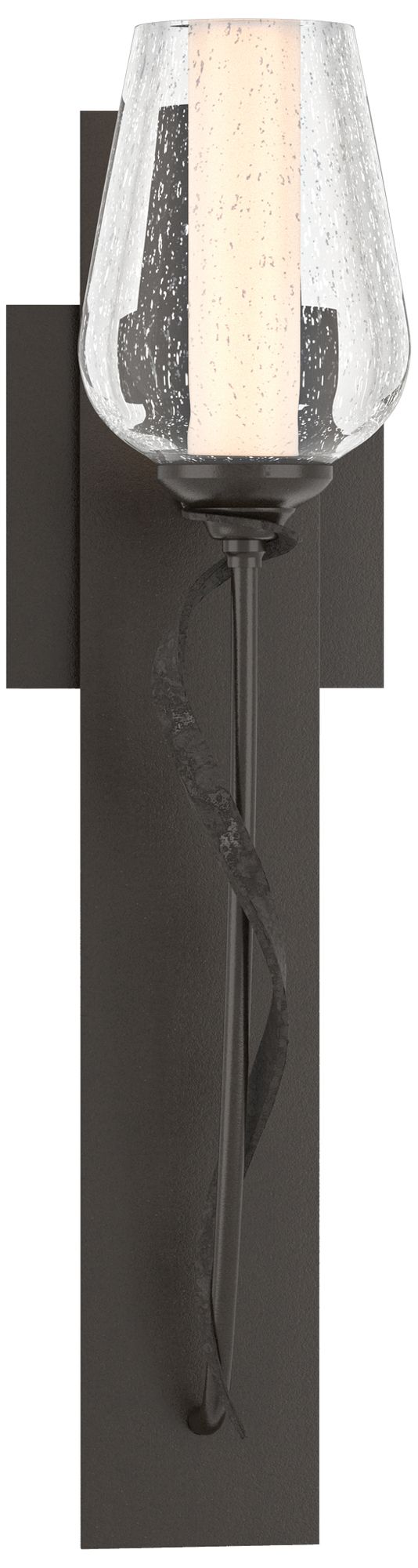 Flora 18.5" High Oil Rubbed Bronze Sconce With Opal and Seeded Glass S