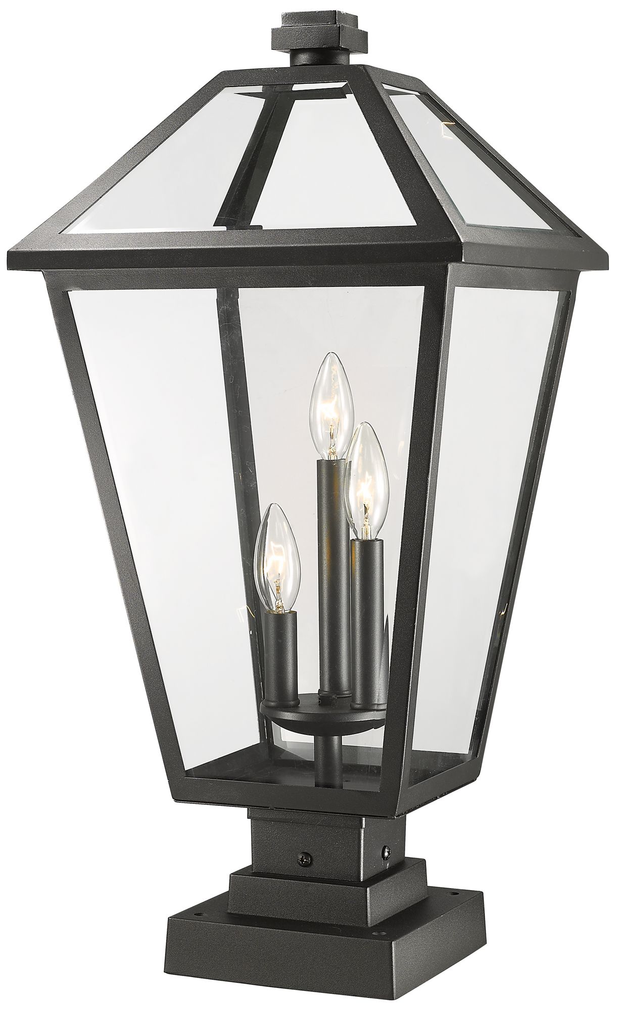 Z-Lite 3 Light Outdoor Pier Mounted Fixture in Black Finish