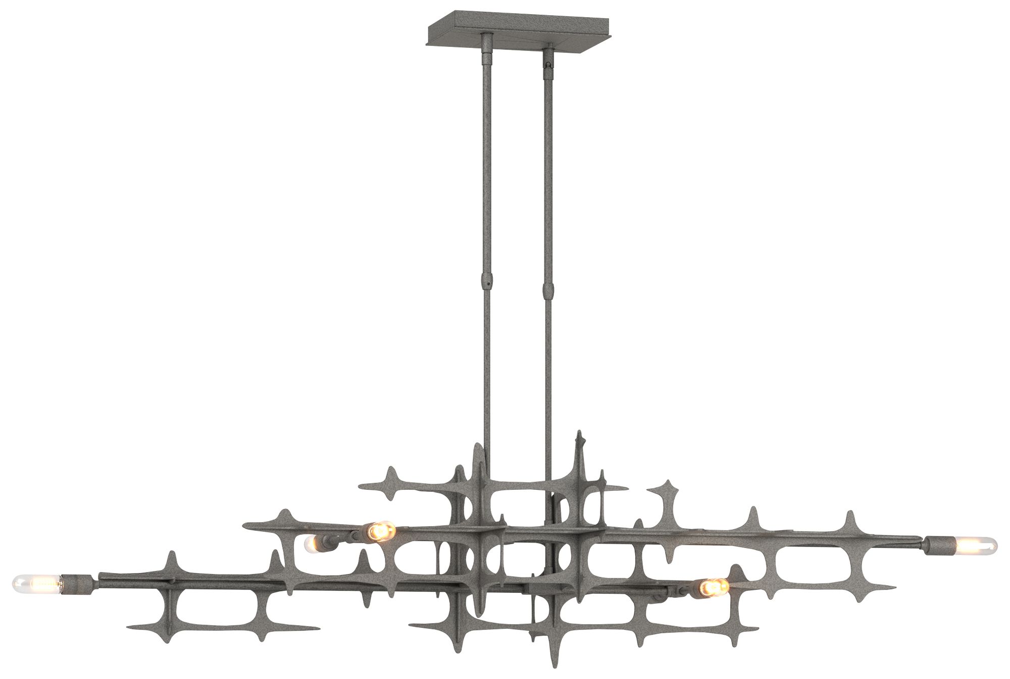 Grid 53.6" Wide Natural Iron Standard Pendant