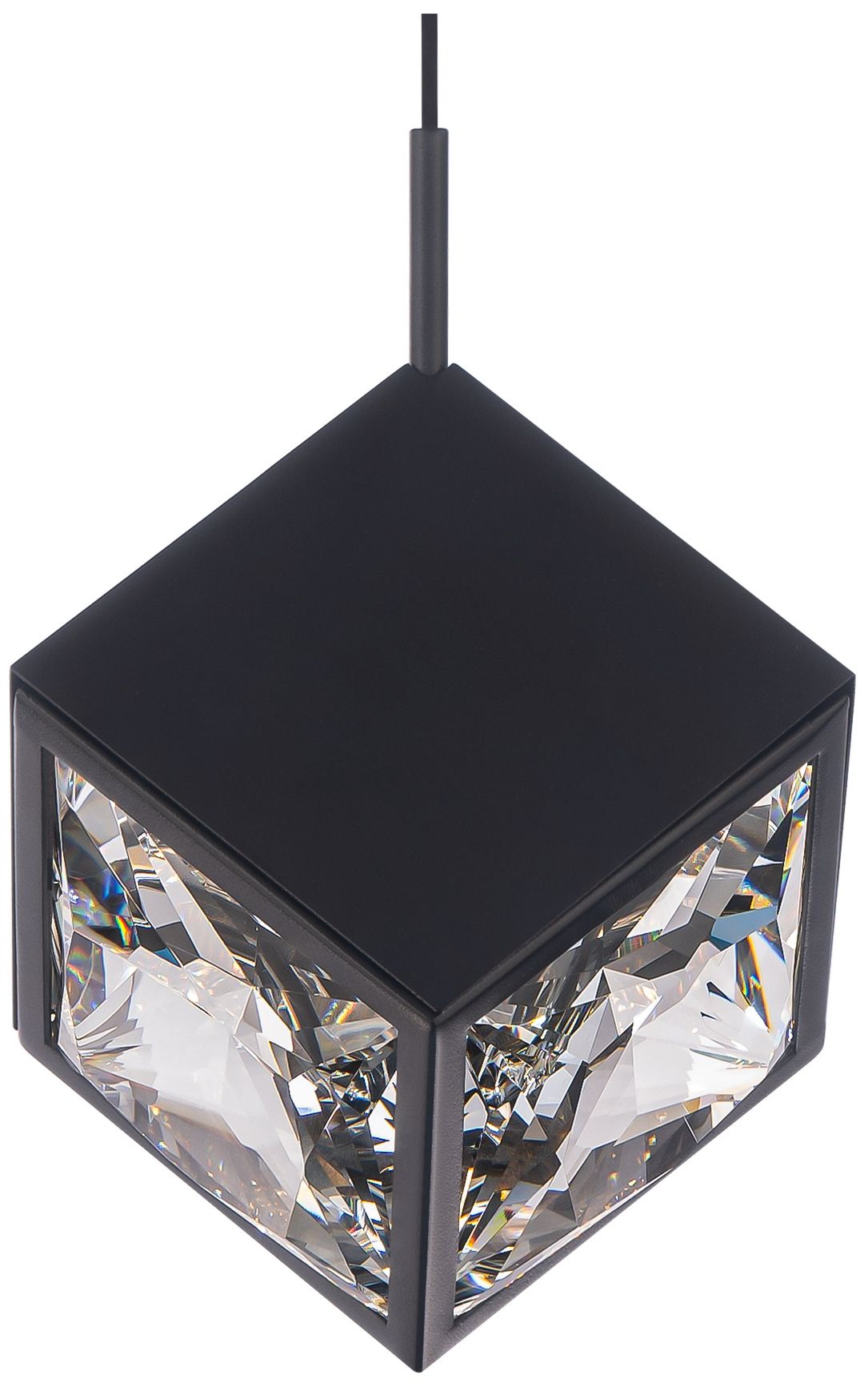 ICE Cube 7.88"H x 6.63"W 1-Light Mini-Pendant in Black