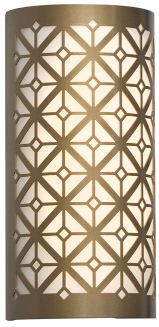 Akut 11 3/4"H New Brass and Opal Acrylic Exterior Sconce LED