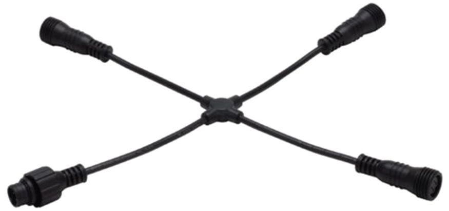 WAC InvisiLED 6.12" Wide Black Outdoor 4-way "X" Connector