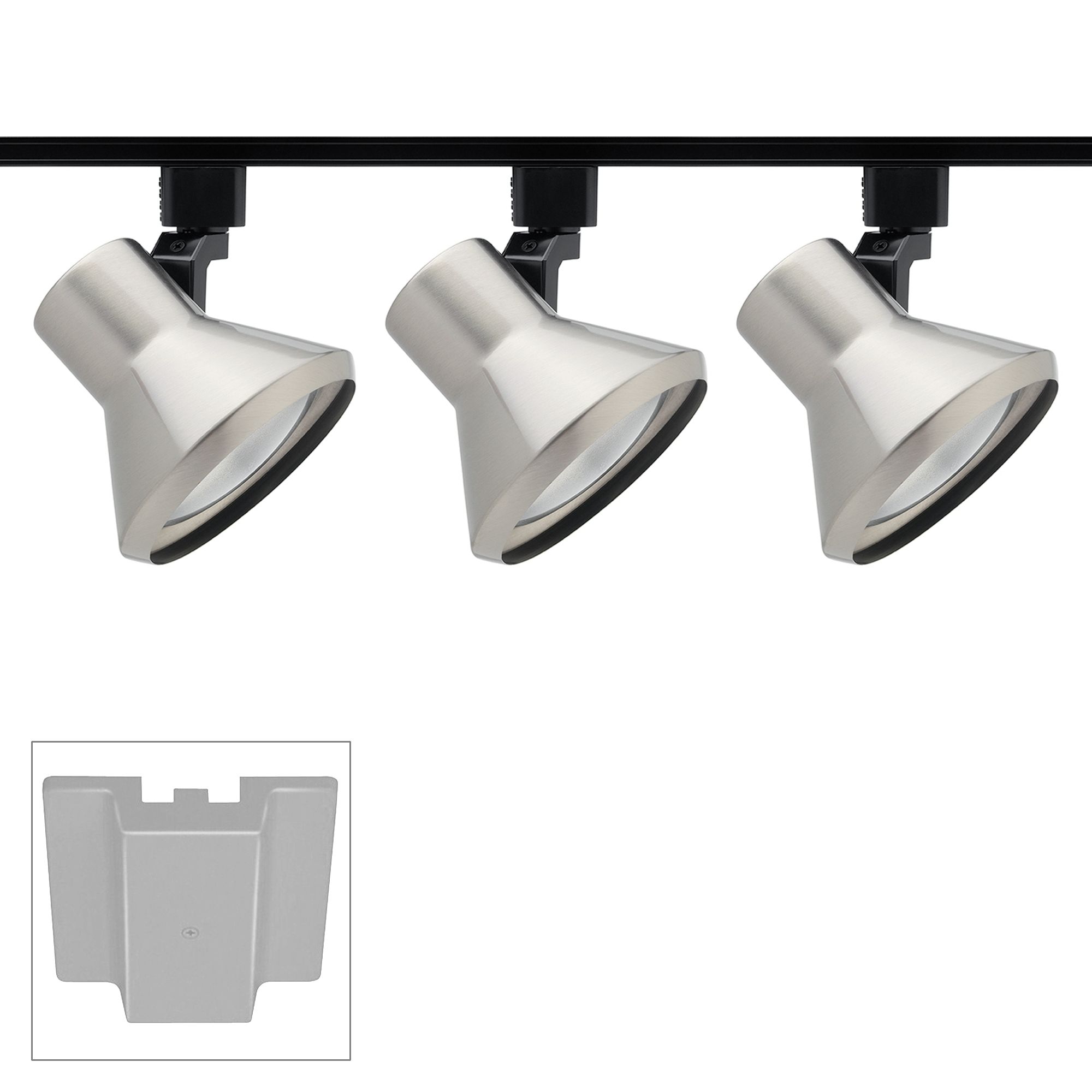 Trac-Lites 3-Light Chrome PAR30 Floating Canopy Track Kit