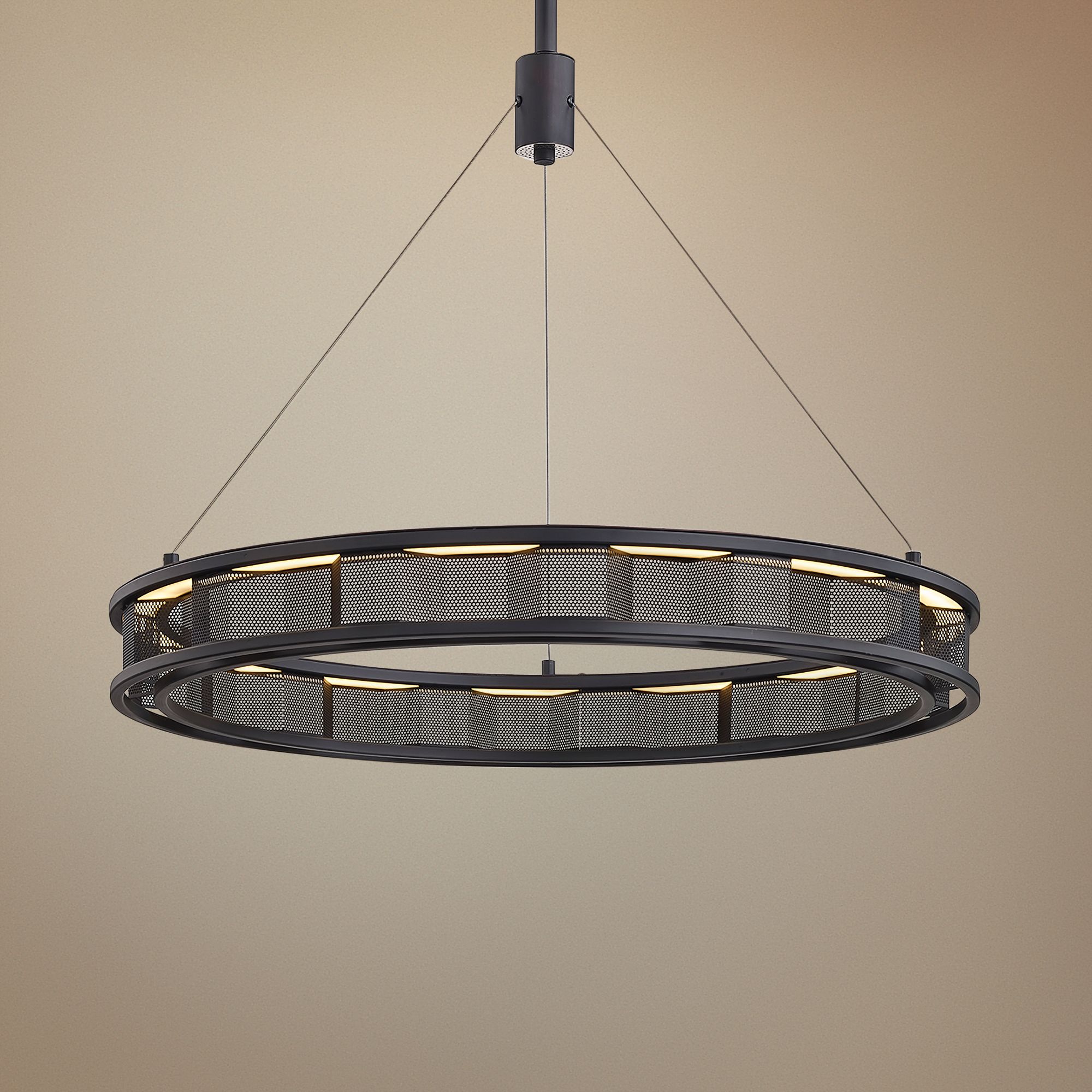 Fuze 29" Wide Modern Bronze LED Pendant Light