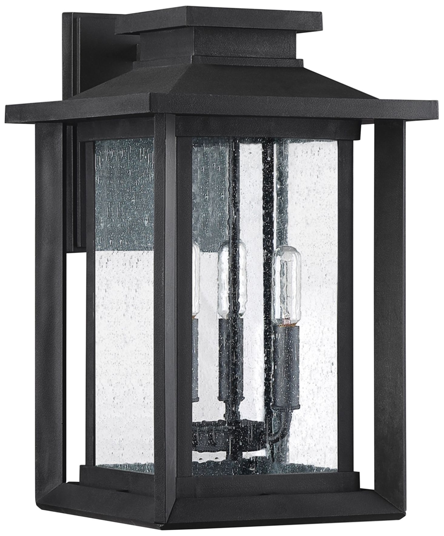 Wakefield 17" High Earth Black 3-Light Outdoor Wall Light