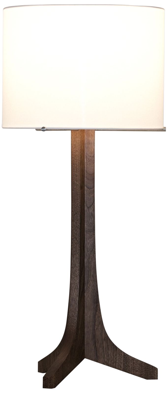 Nauta Stained Walnut LED Table Lamp with White Linen Shade