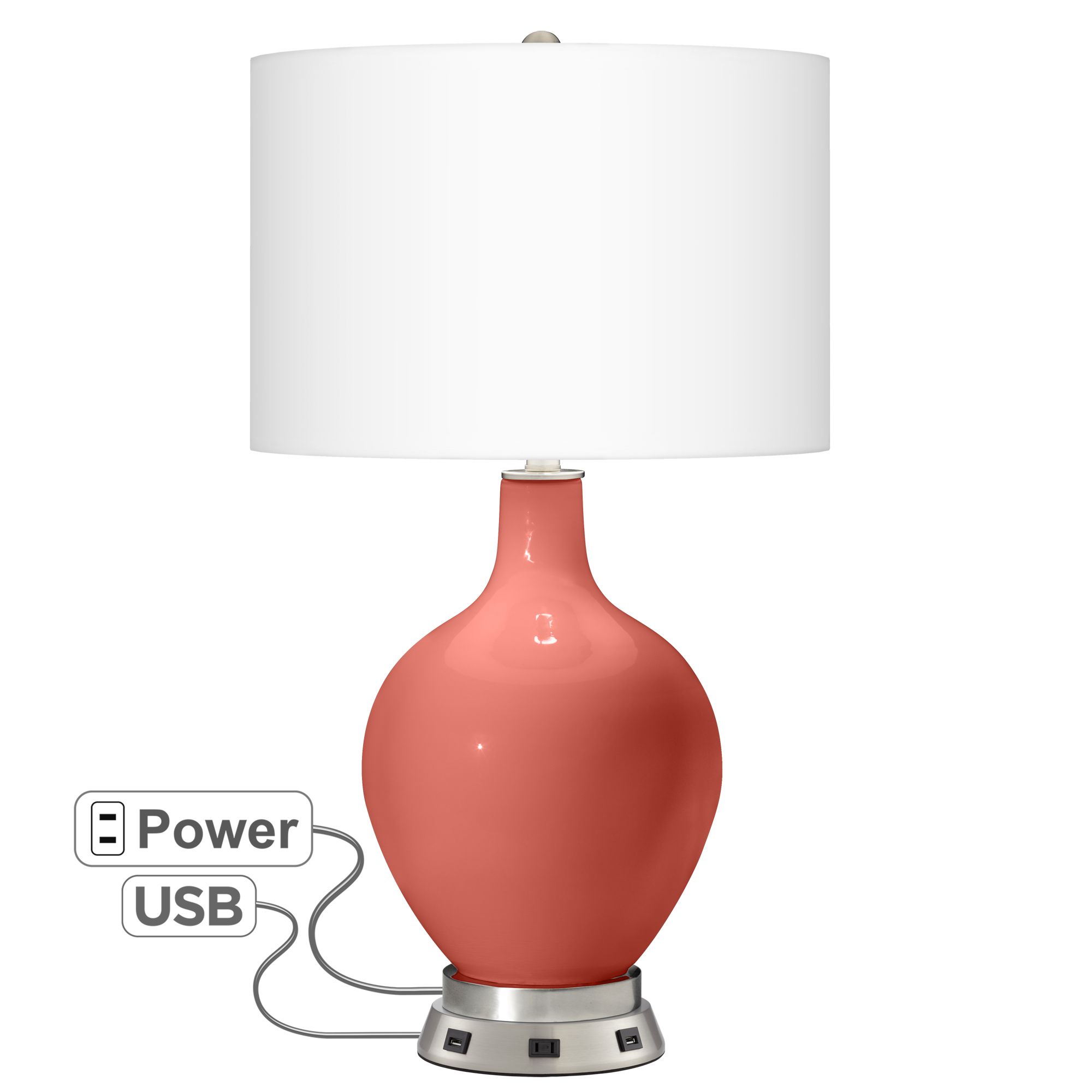 Coral Reef Ovo Table Lamp with USB Workstation Base