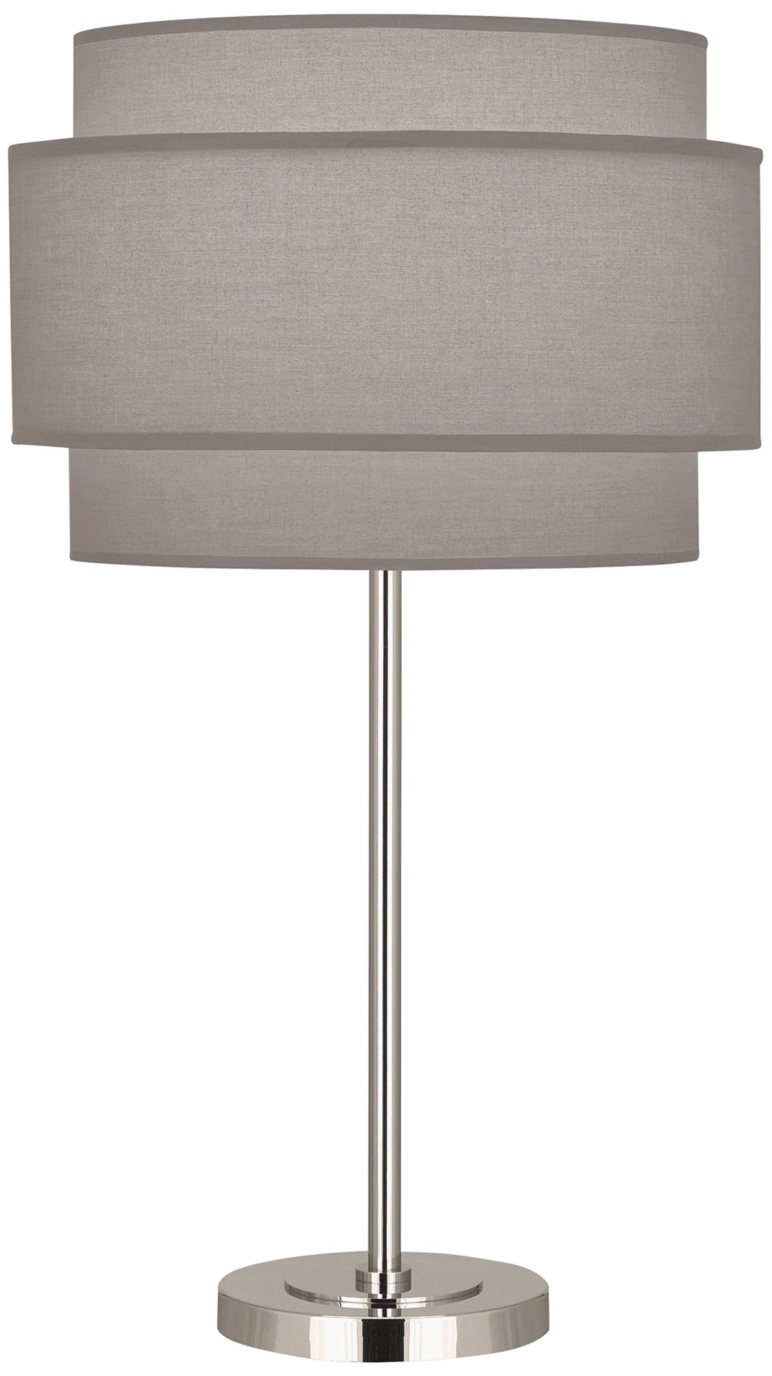 Decker Polished Nickel Buffet Table Lamp w/ Smoke Gray Shade