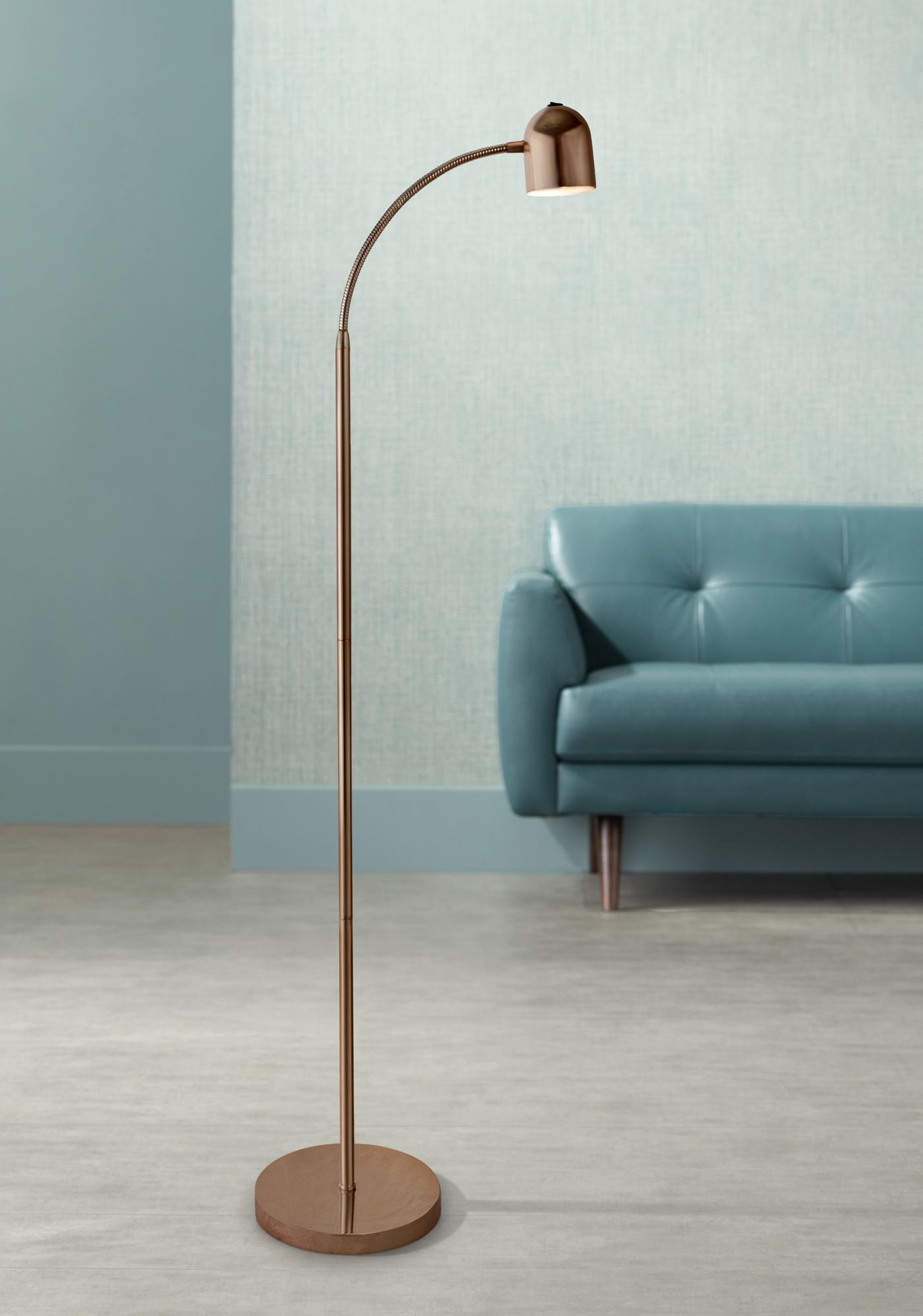 Lite Source Tiara French Gold Modern LED Gooseneck Floor Lamp