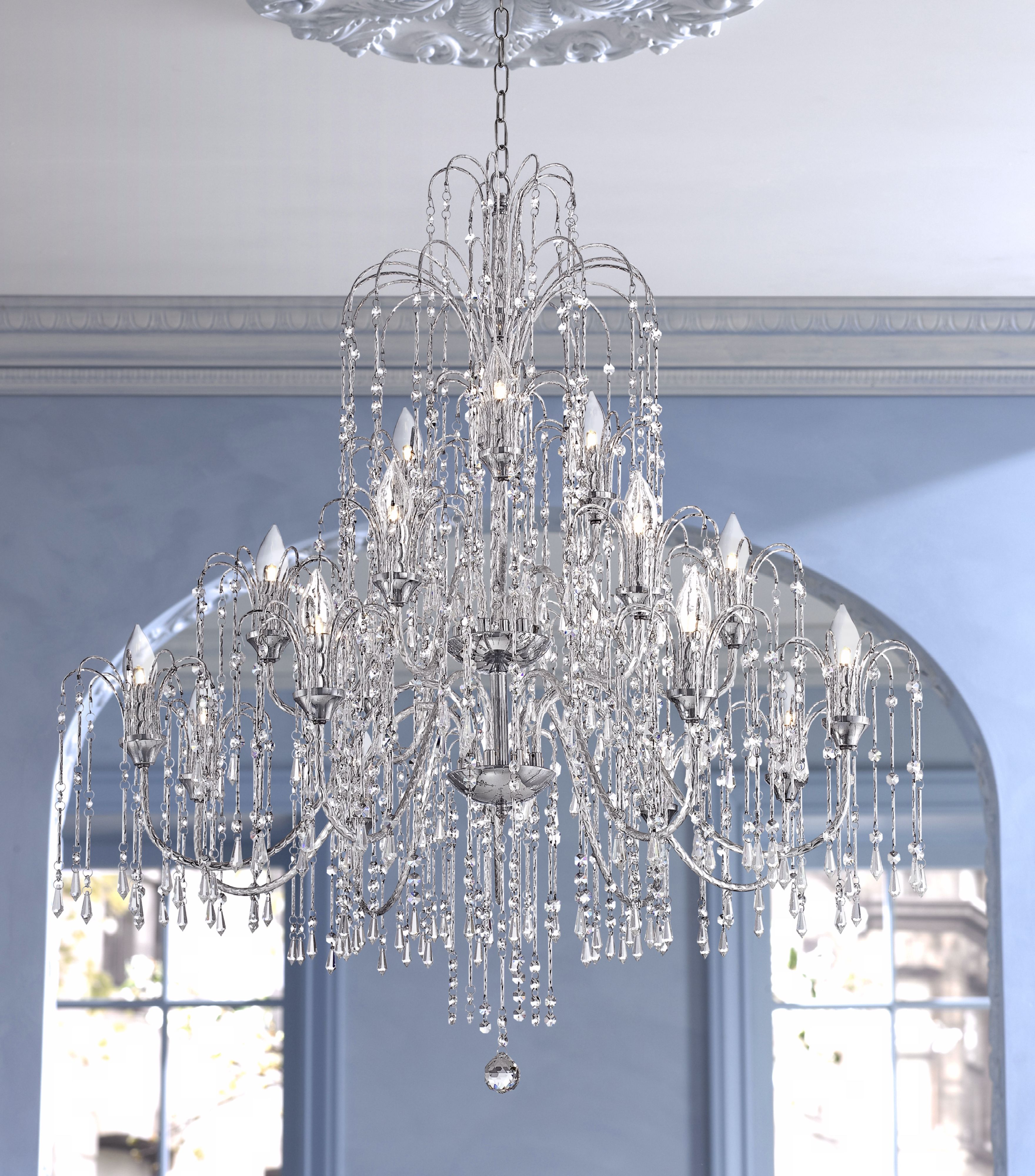 Crystal Rain 37" Wide 18-Light Crystal Chandelier