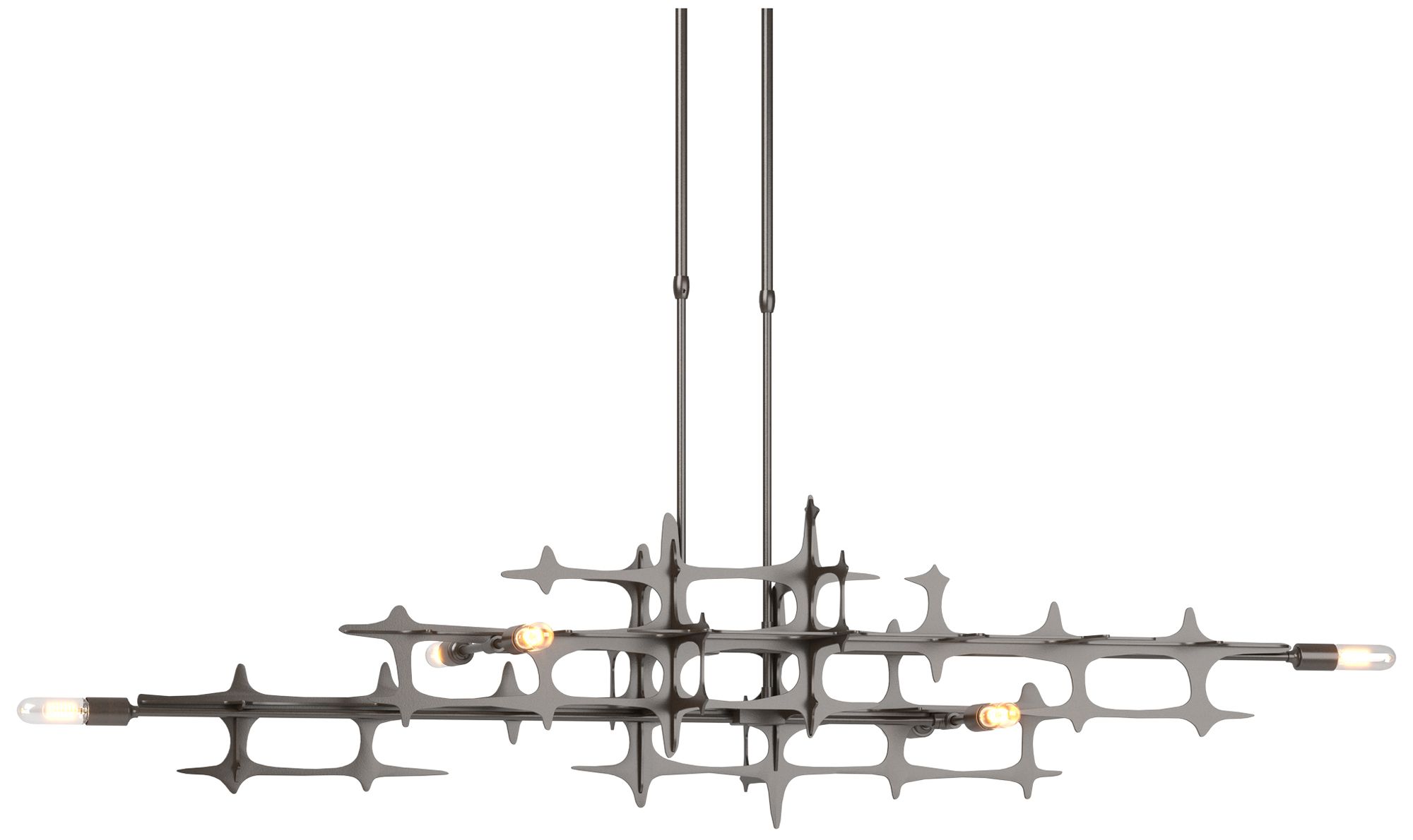 Grid 53.6" Wide Oil Rubbed Bronze Short Height Pendant