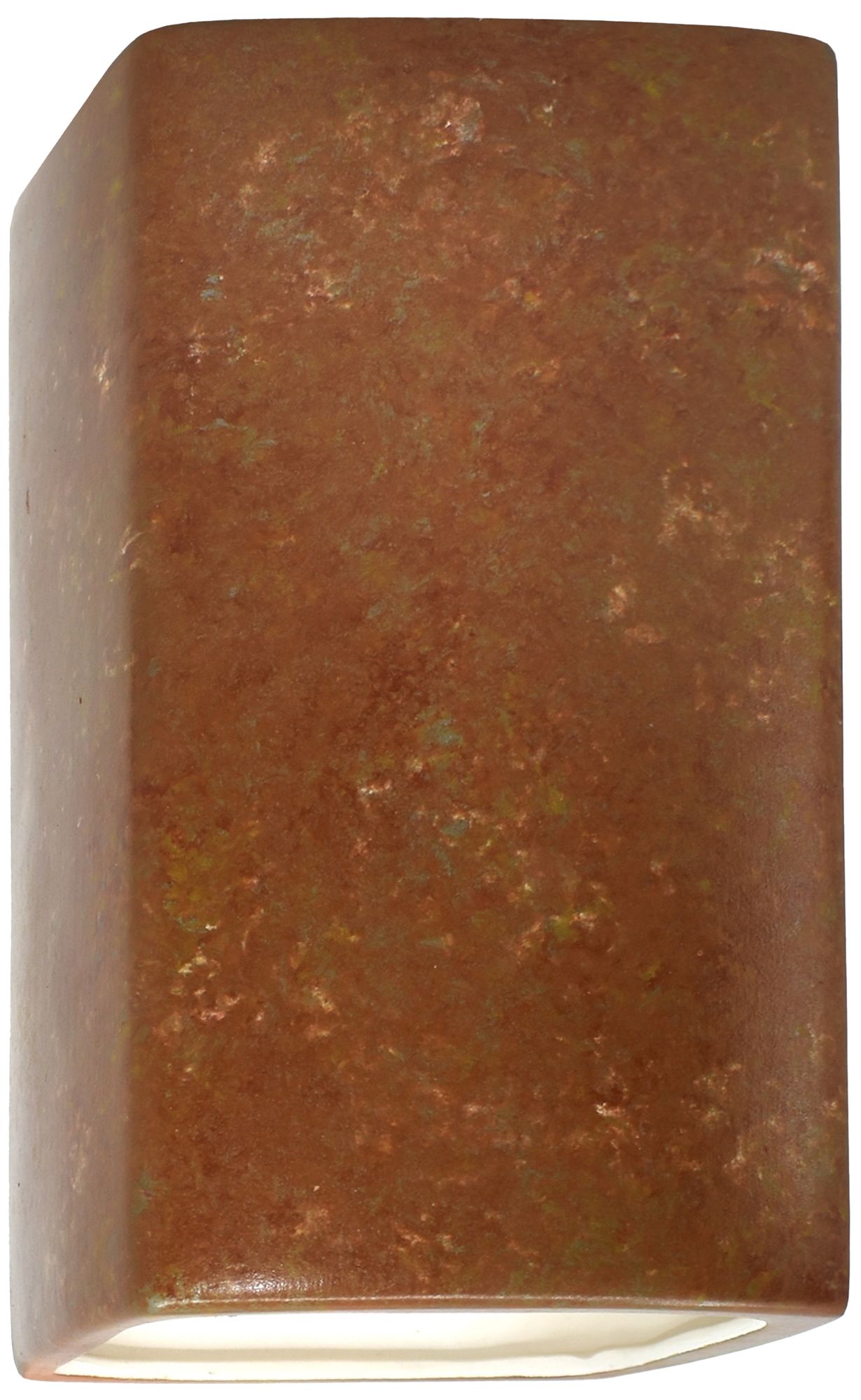 13.5" Ceramic Rectangle ADA Rust Patina LED Sconce