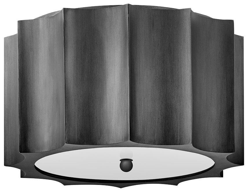 Hinkley- Gia Medium Flush Mount- 14" Brushed Graphite