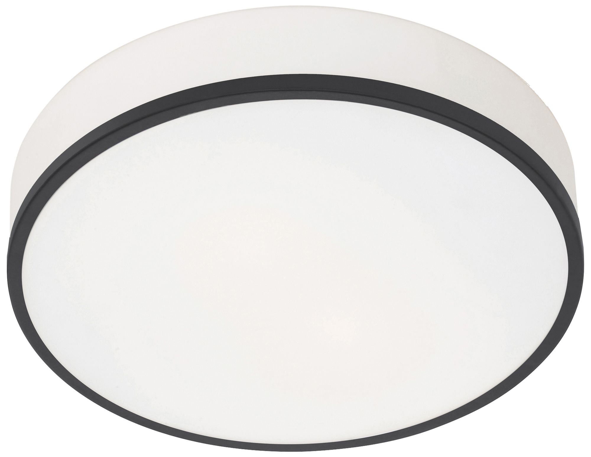 Aero 12.5" Wide Matte Black   Flush Mount with Opal Shade