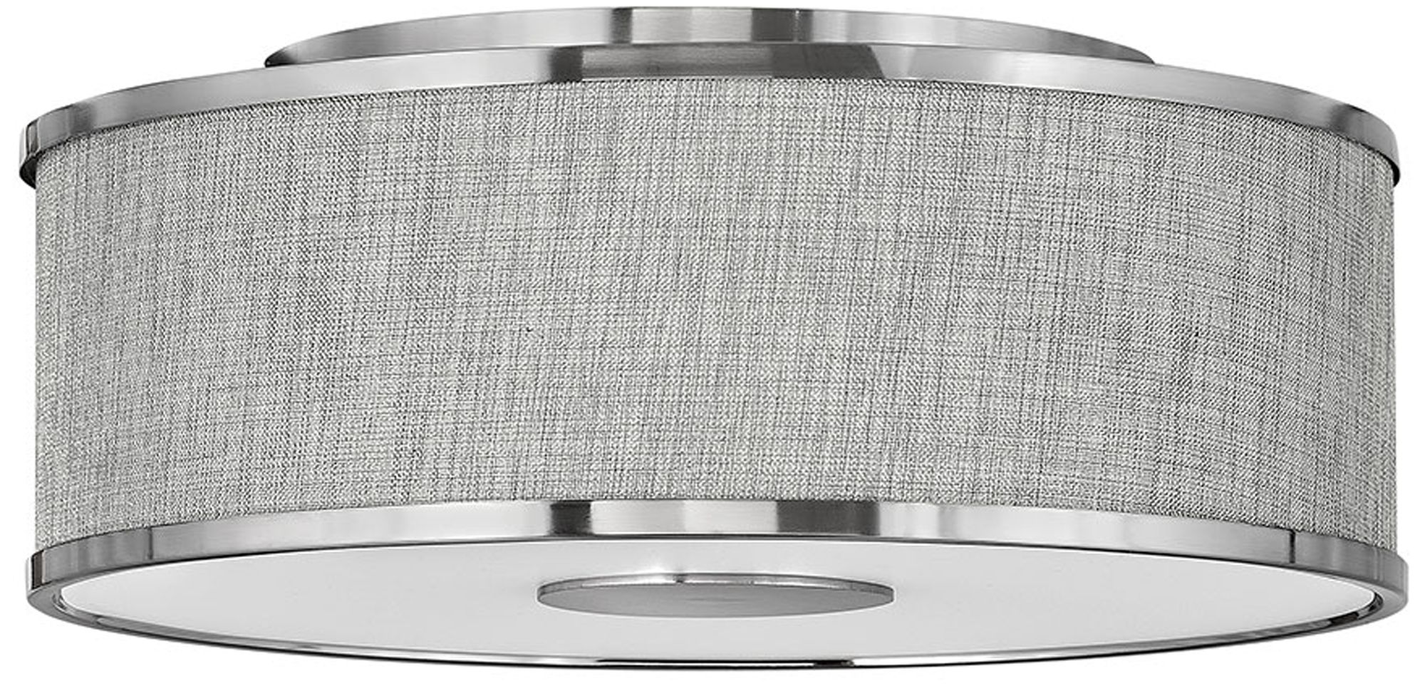 Halo 18 1/4" Wide Nickel Ceiling Light with Gray Shade