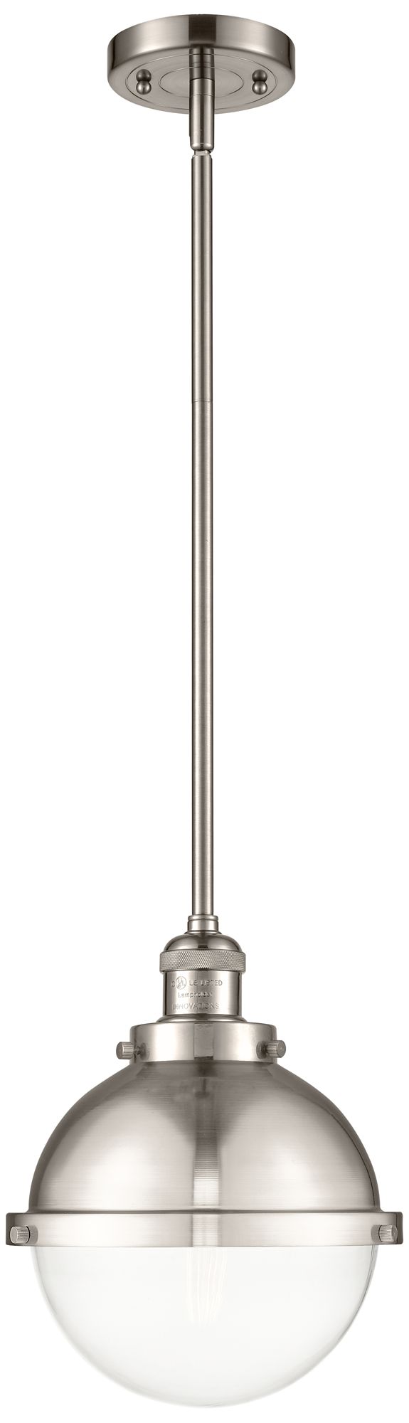 Hampden 9" LED Mini Pendant - Satin Nickel - Clear Glass - Satin Nicke