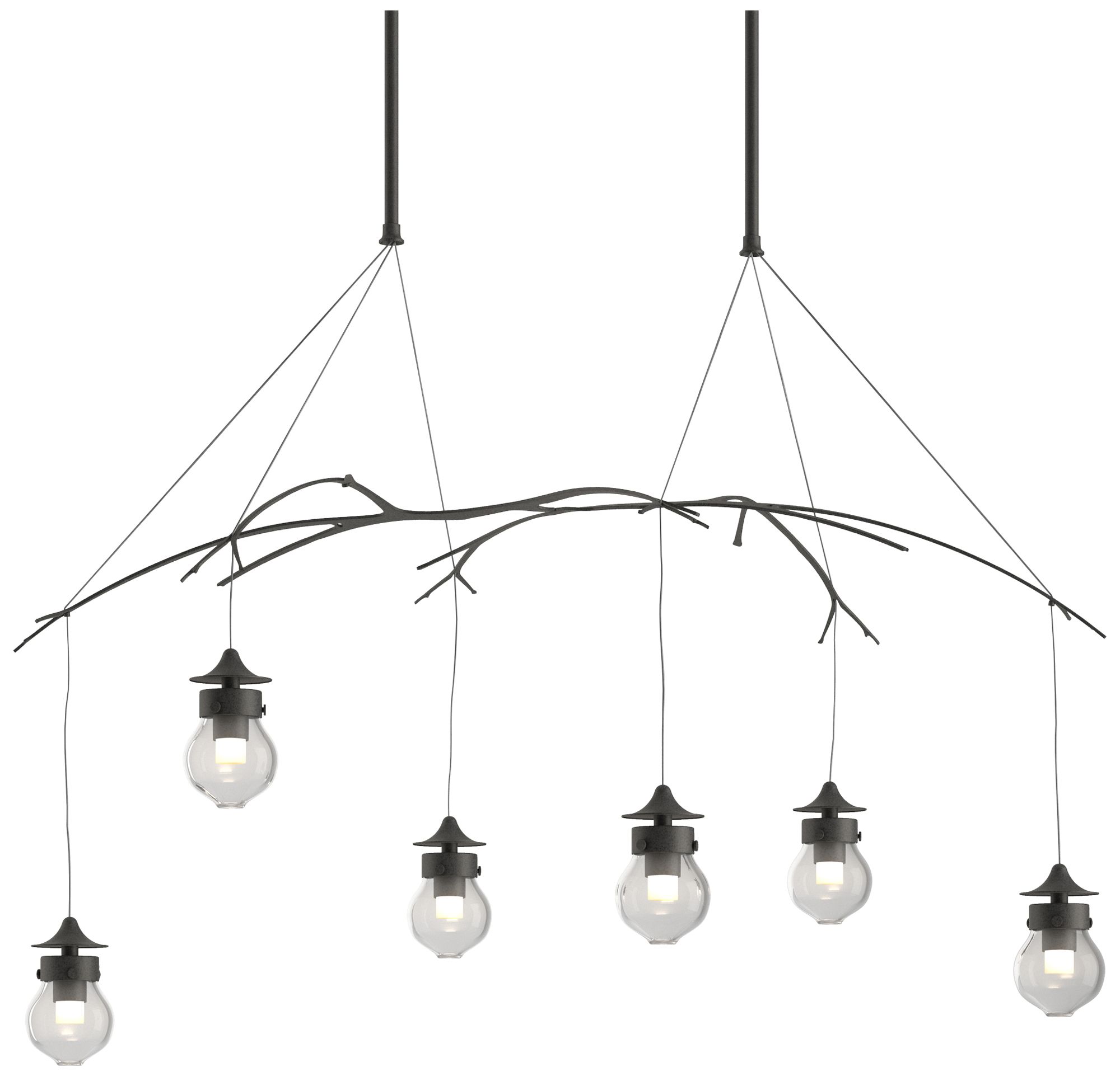 Kiwi 36.8" Wide Natural Iron Standard Pendant With Clear Glass Shade