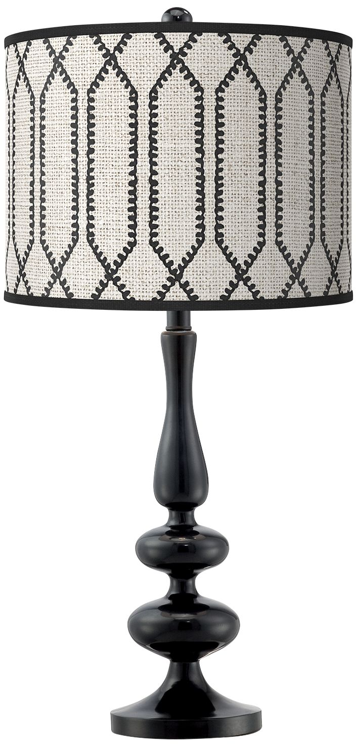 Rustic Chic Giclee Paley Black Table Lamp