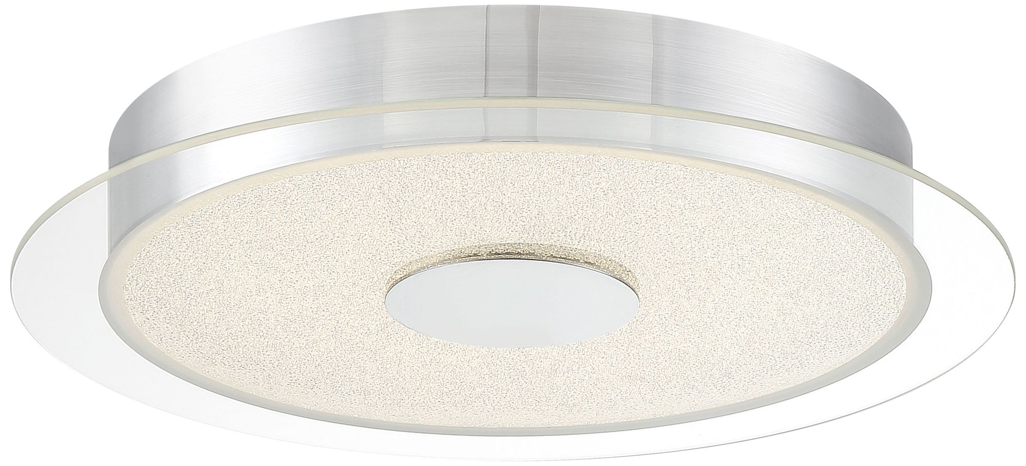 Diamond Dust 15 3/4"W Chrome and Crystal LED Ceiling Light