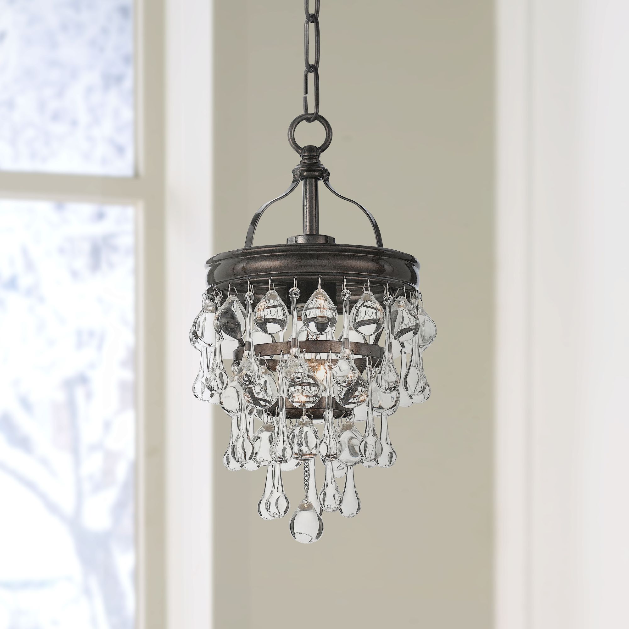 Calypso 7 1/2" Wide Vibrant Bronze and Crystal Mini Chandelier