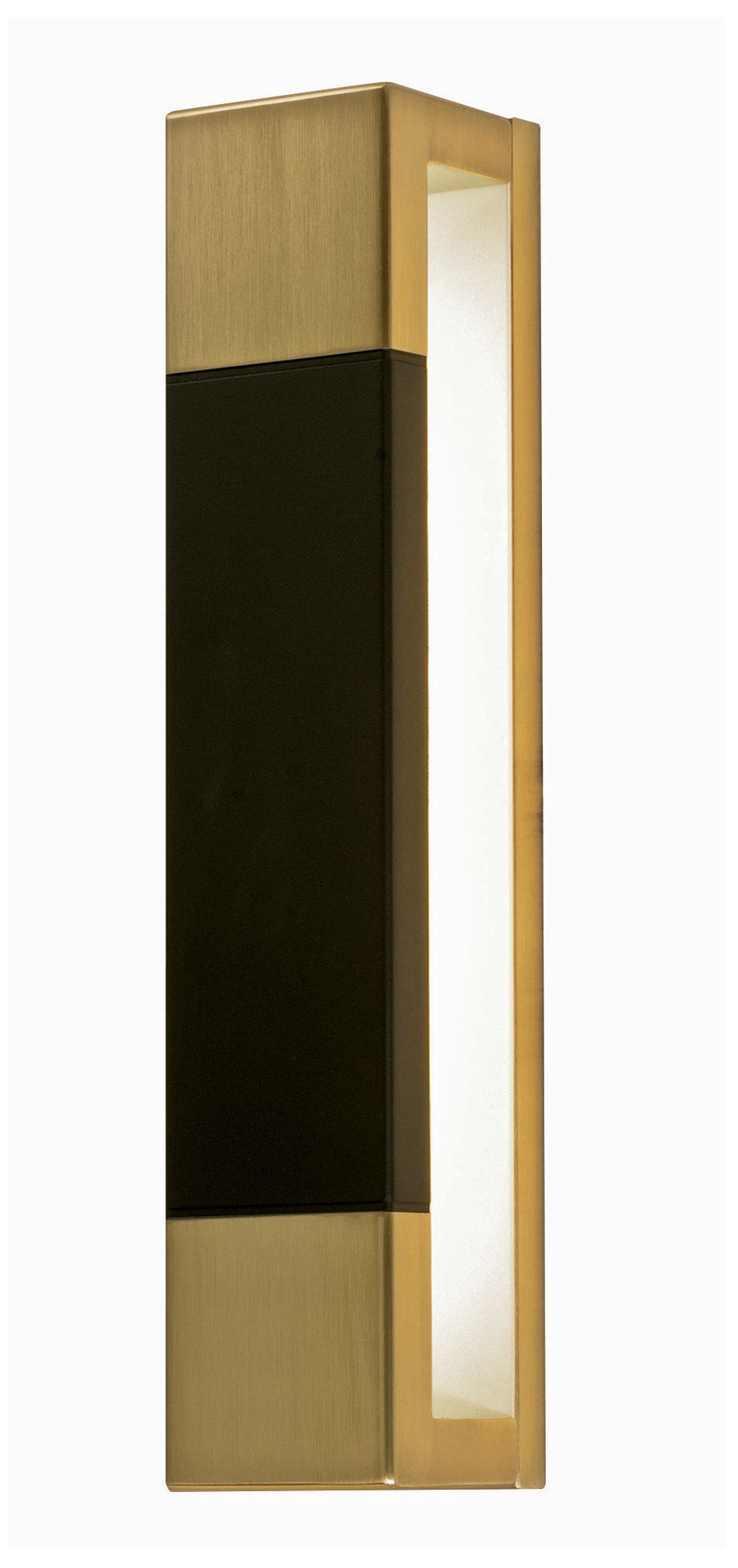 Post 14" LED Sconce - Satin Brass/Black Finish