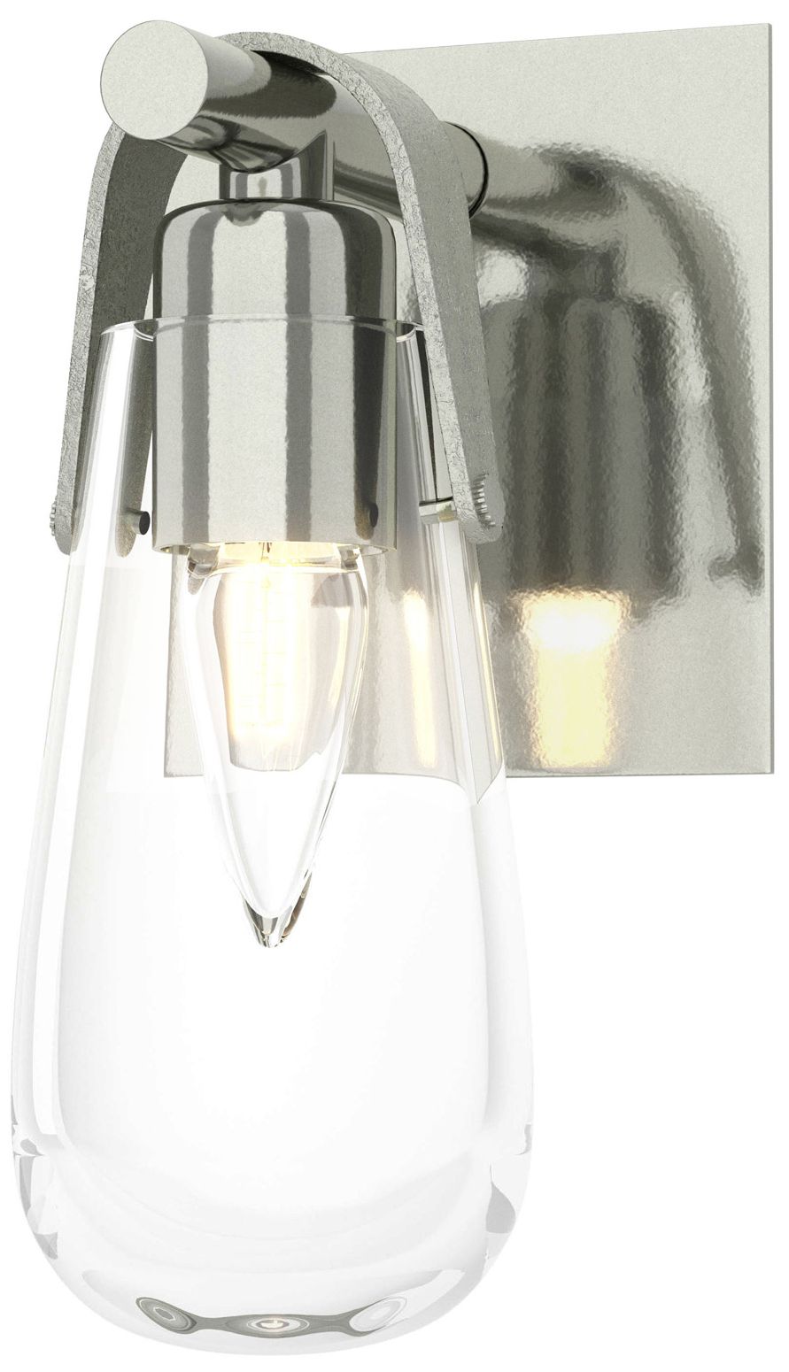 Eos 1-Light Sconce - Sterling - Clear Glass