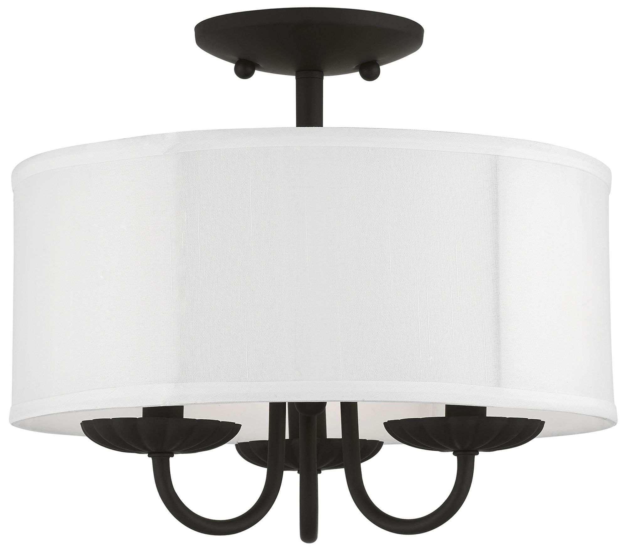 Brookdale 3 Light Black Semi-Flush Mount