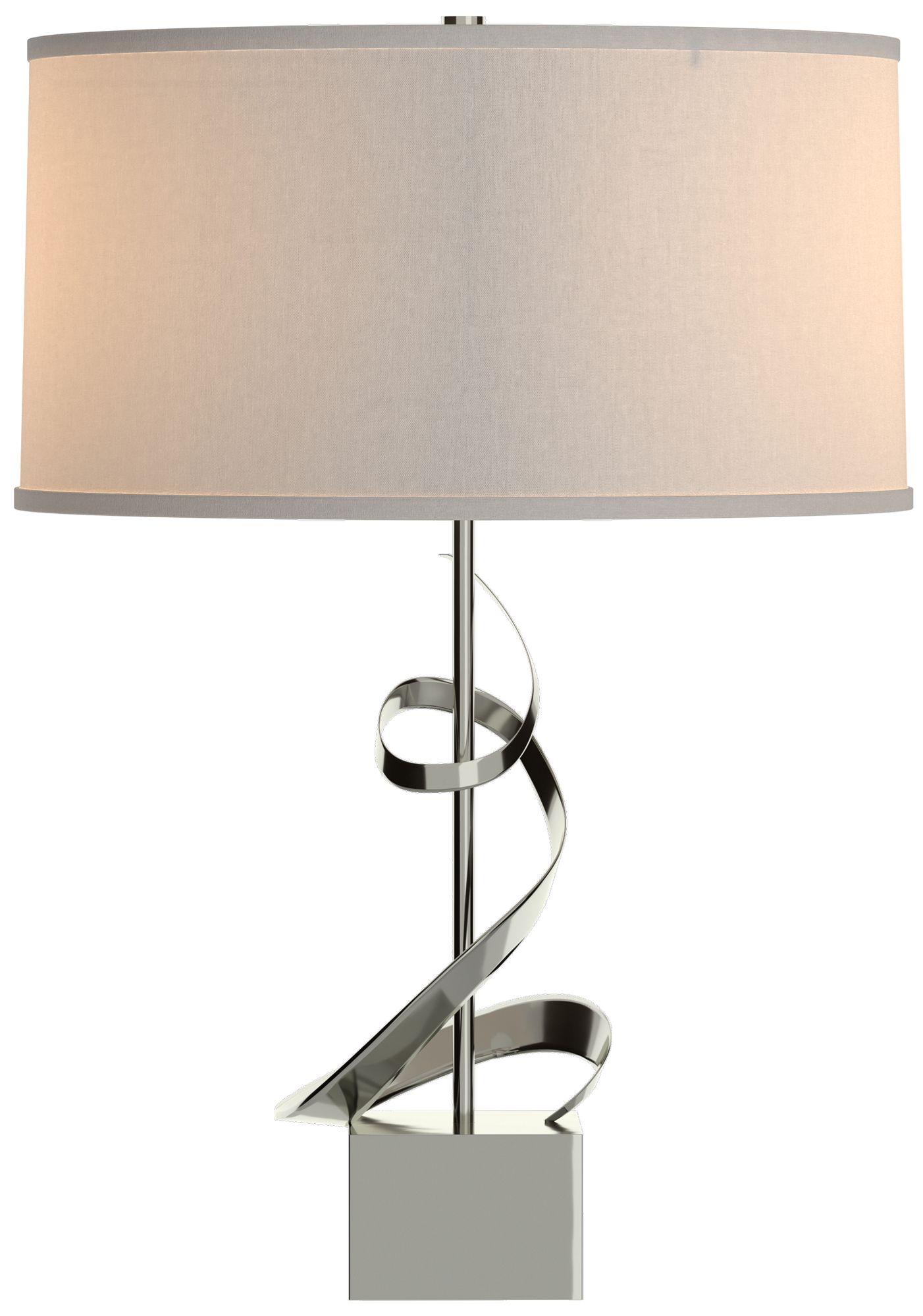Gallery Spiral 22.9" High Sterling Table Lamp With Light Grey Shade