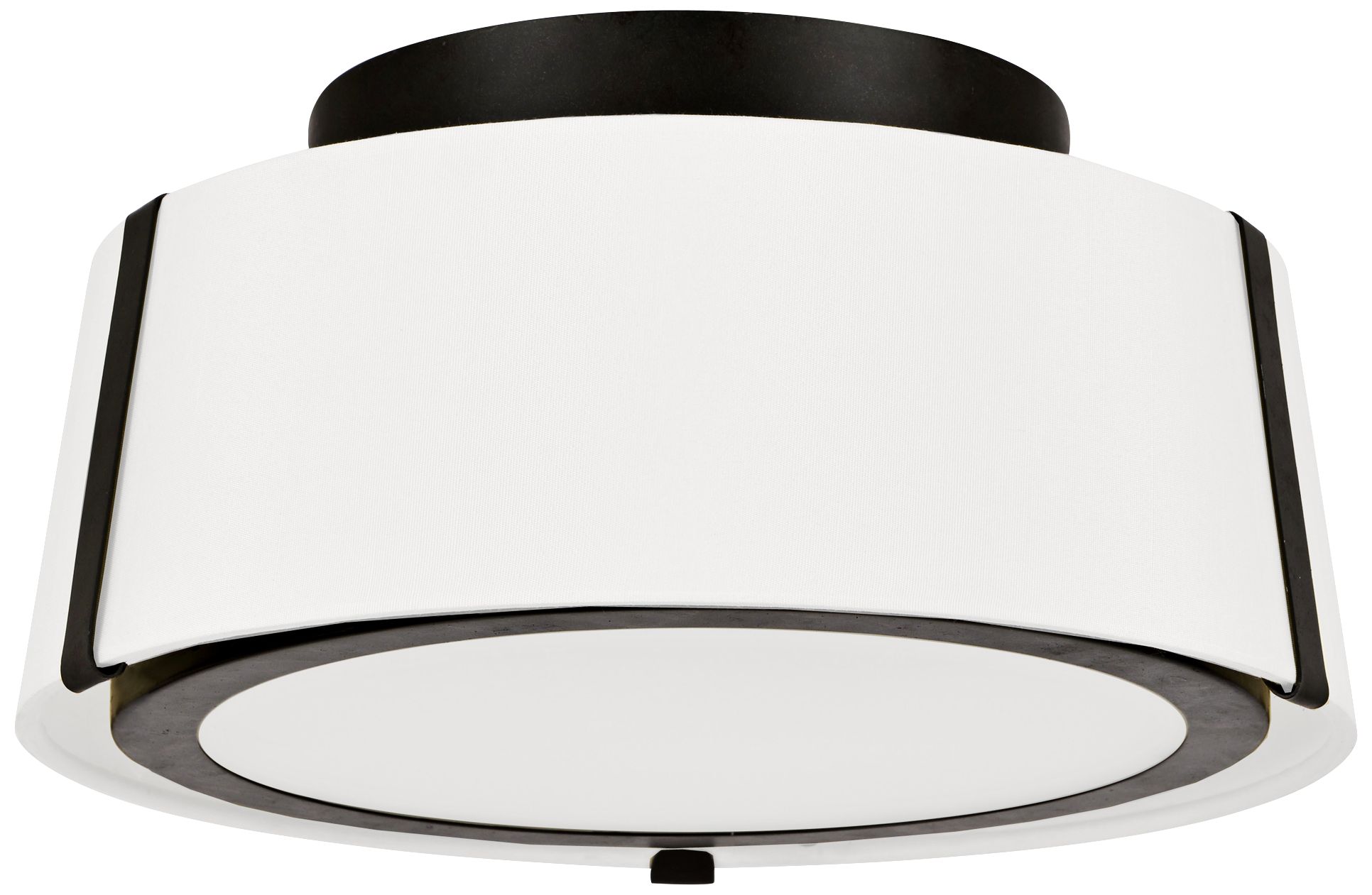 Crystorama Fulton 12" Wide Matte Black Drum Ceiling Light