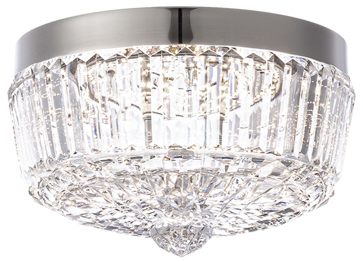 Regina 8" Wide Polished Nickel Clear Crystal 1-Light Flush Mount