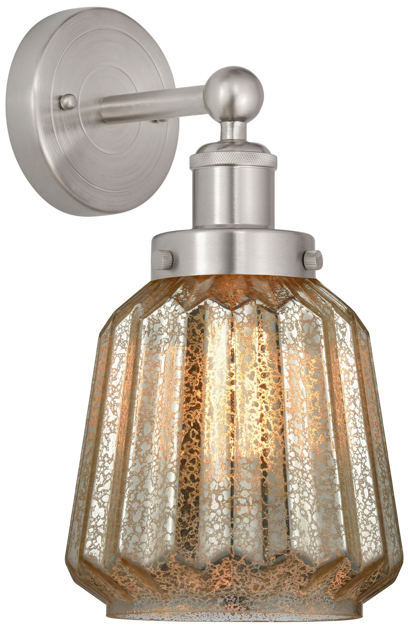 Edison Chatham 7" Brushed Satin Nickel Sconce w/ Clear Shade