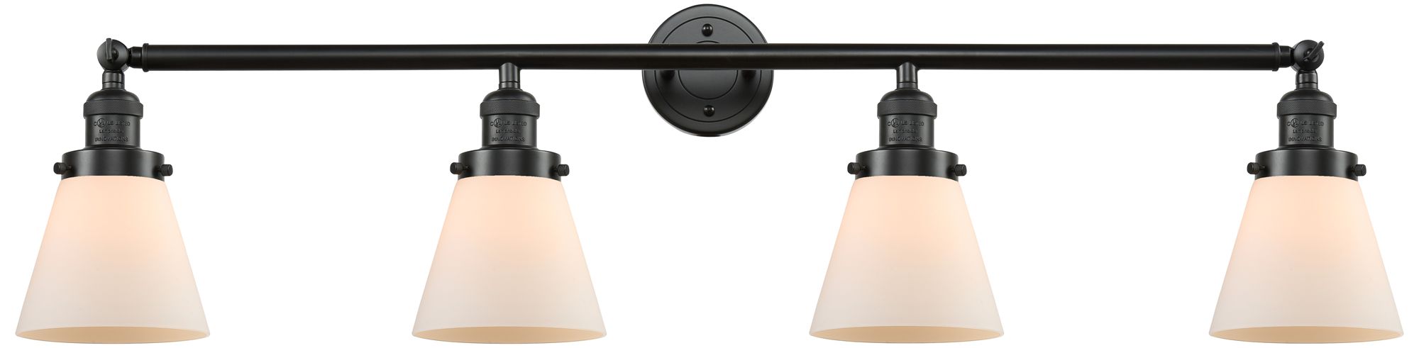 Cone 4 Light 42" Bath Light - Oil Rubbed Bronze - Matte White Shade